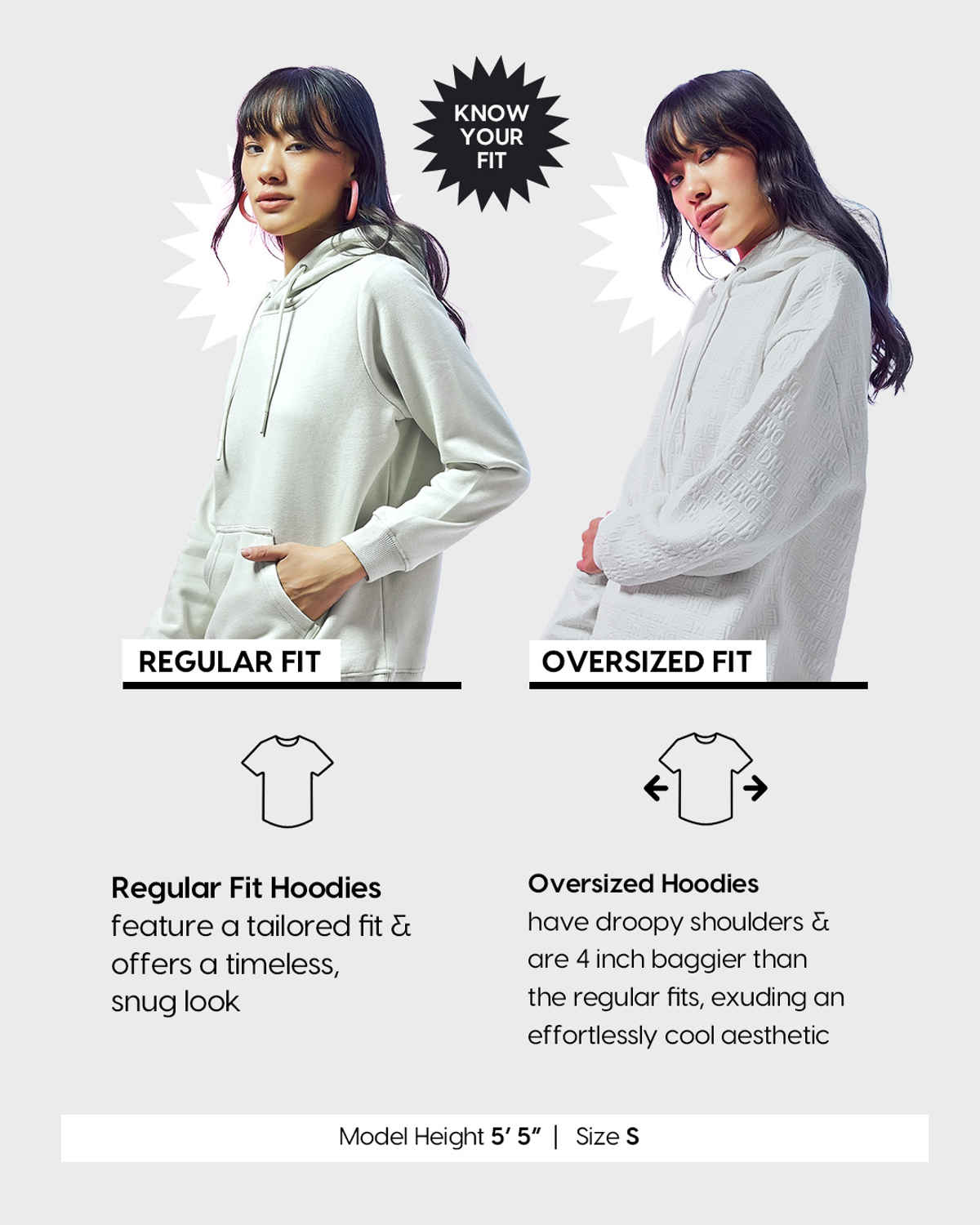 Bewakoof Women's | Beige - & Over Printed Oversized Hoodies | Orange - M