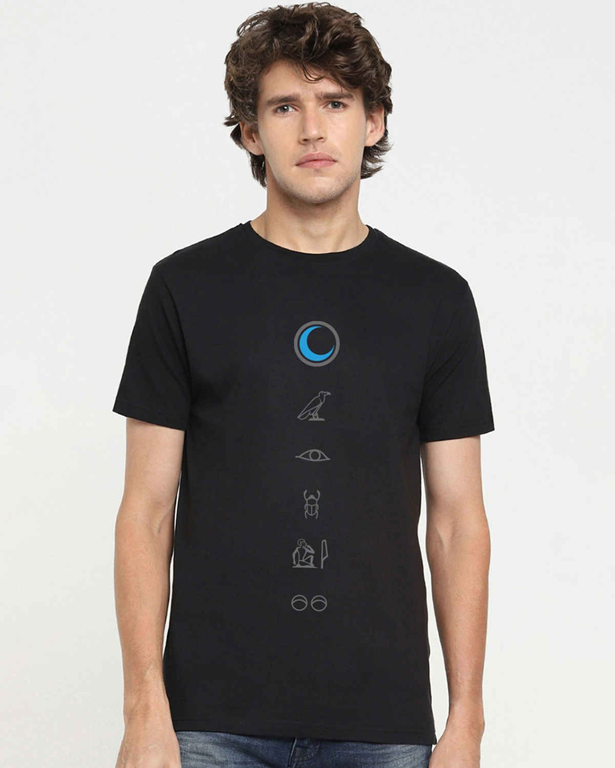 Bewakoof Official Marvel Merchandise Men's Marvel Moon Knight Graphic Printed T-shirt | Black | XL