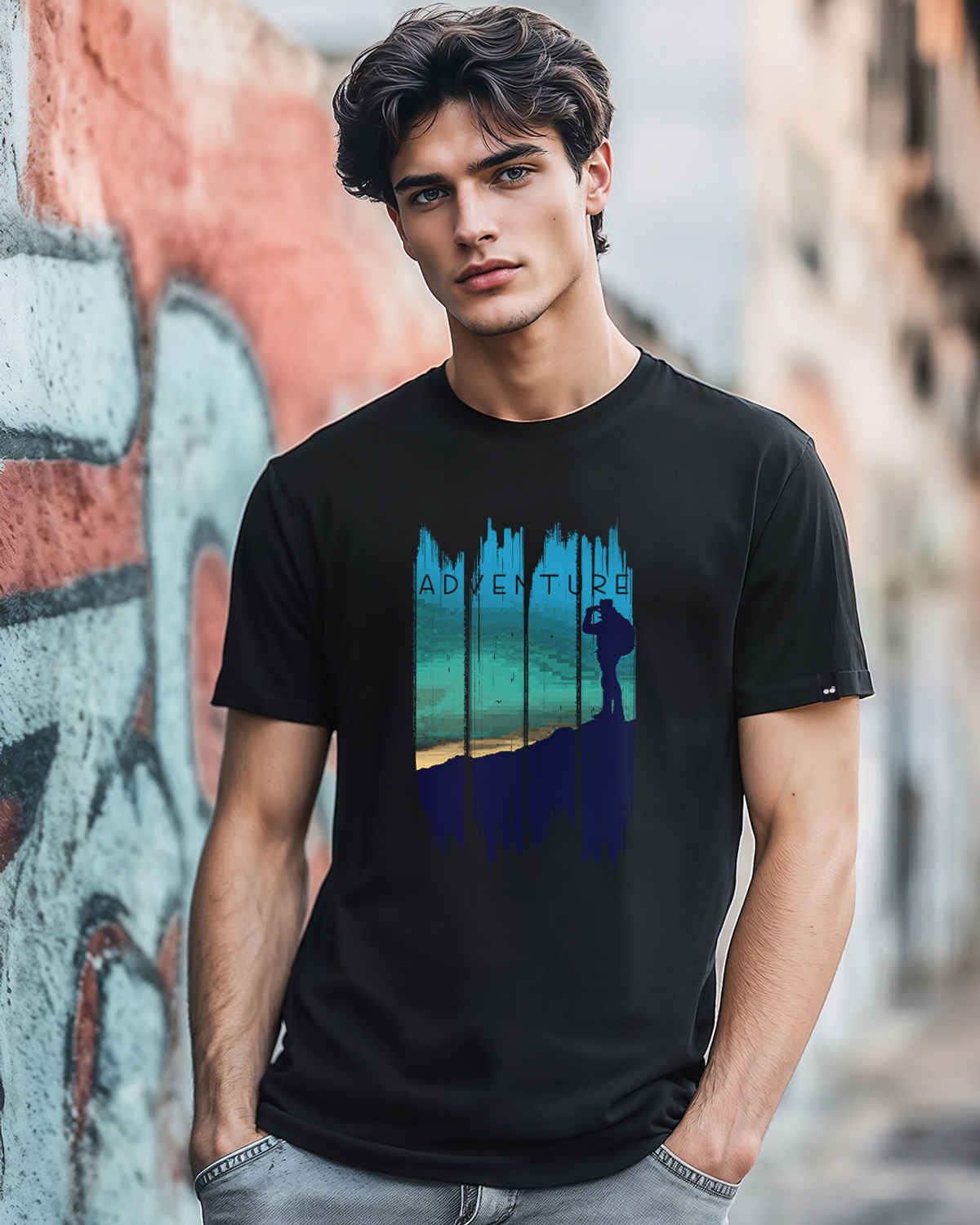 Bewakoof Men's Adventure Time Graphic Printed T-shirt | Black | S