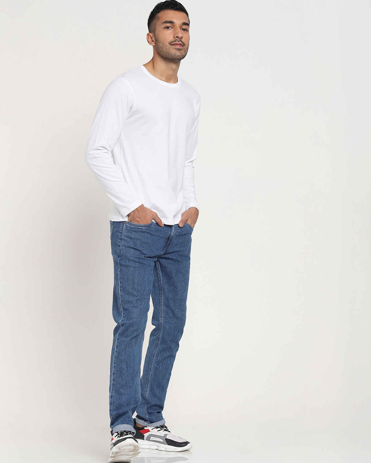 Bewakoof Round Neck Men's Solid T-Shirt | White | 3XL