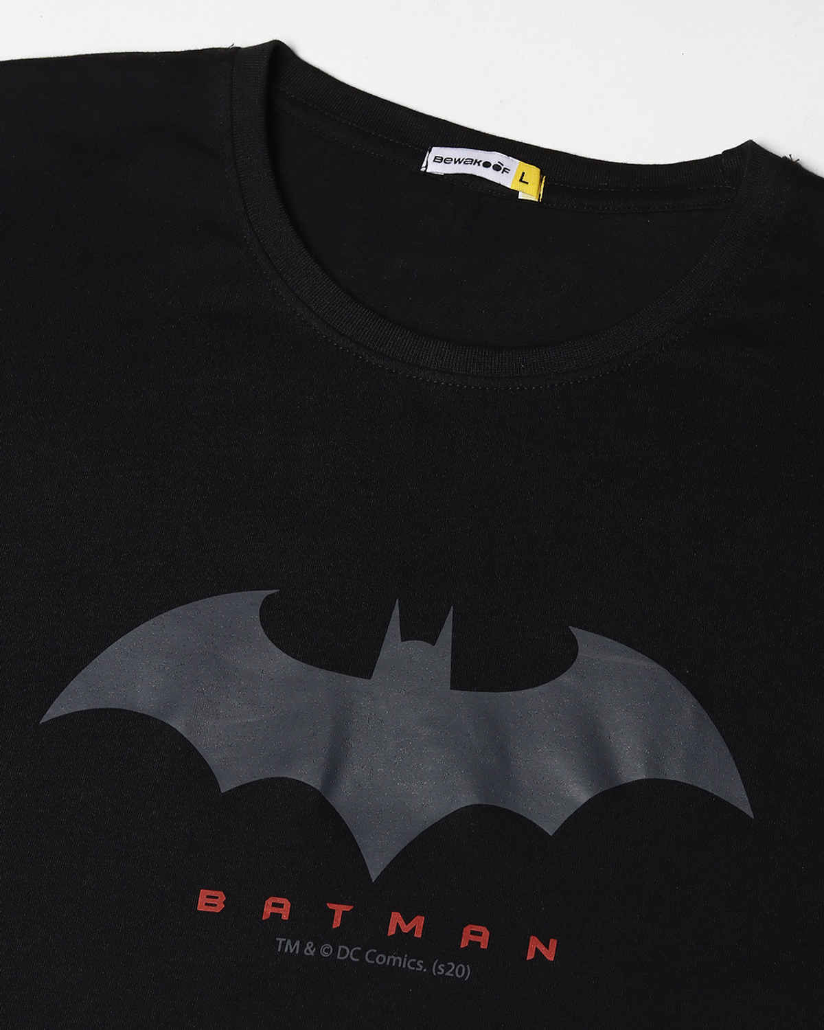 Bewakoof DC Merchandise Men's Black Batman Outline Logo (BML) Printed T-shirt - 3XL