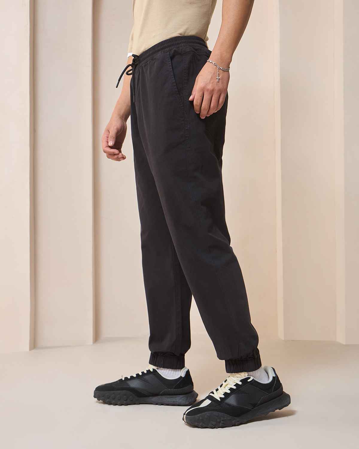 Bewakoof Joggers for Men | Black - 38