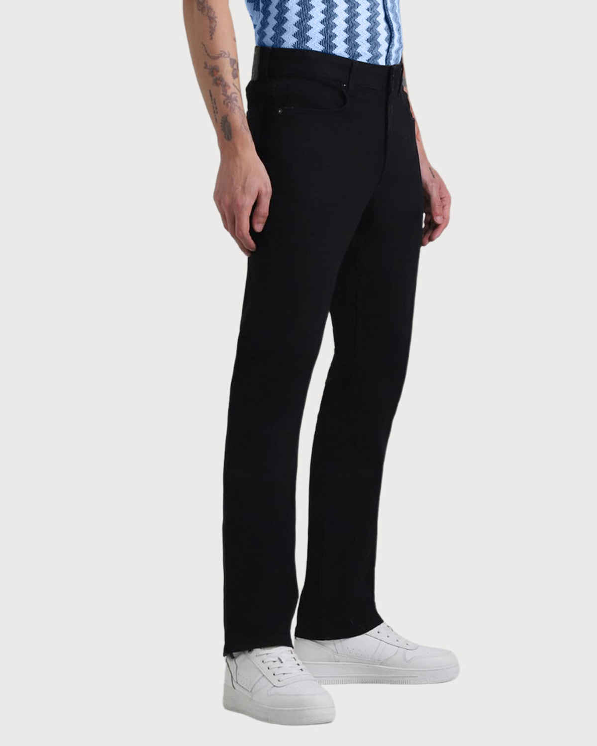 FTX Men Solid Denim Slim Fit Black Jeans | 30