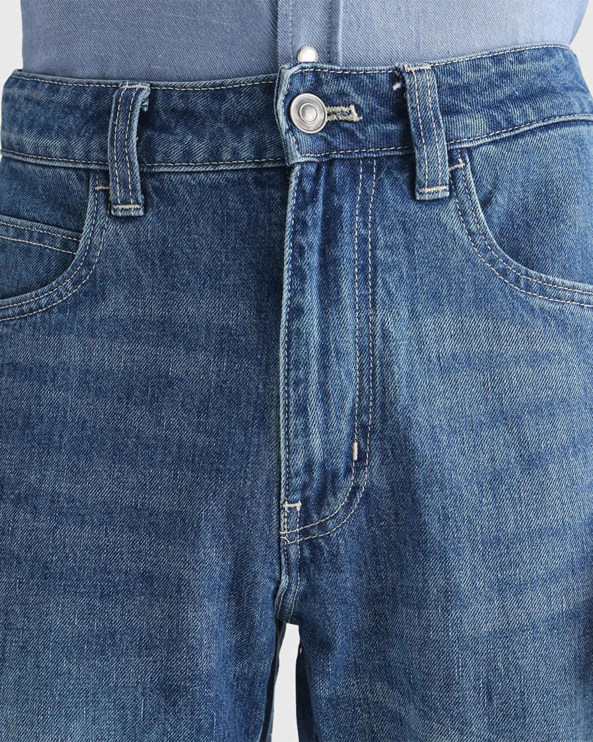 FTX Men Solid Denim Regular Fit Blue Jeans | 30