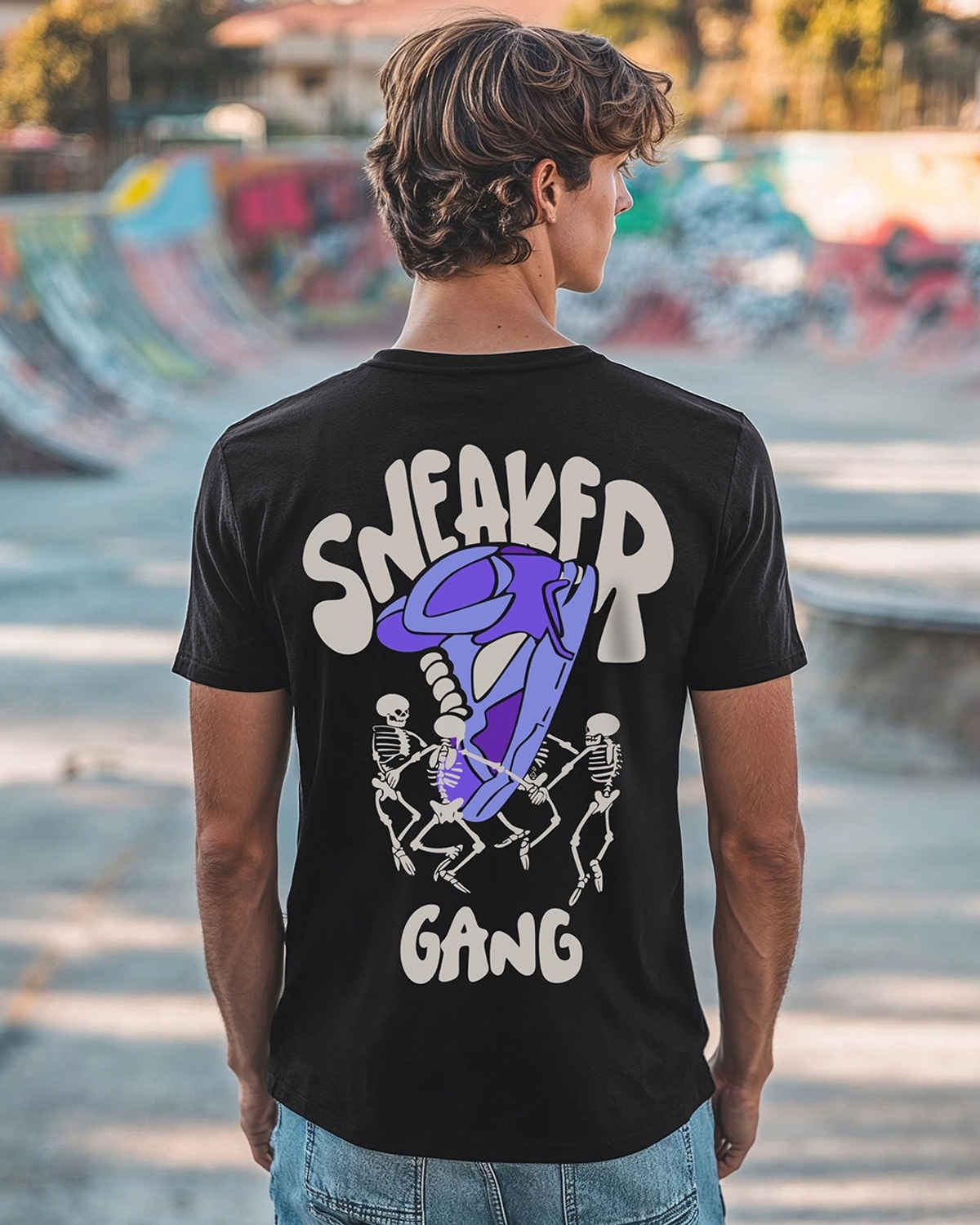 Bewakoof Men's Sneaker Gang Graphic Printed T-shirt | Black | L