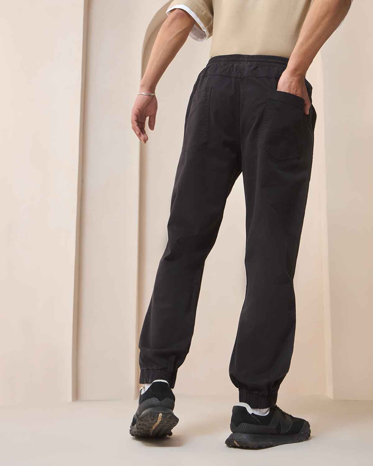 Bewakoof Joggers for Men | Black - 38