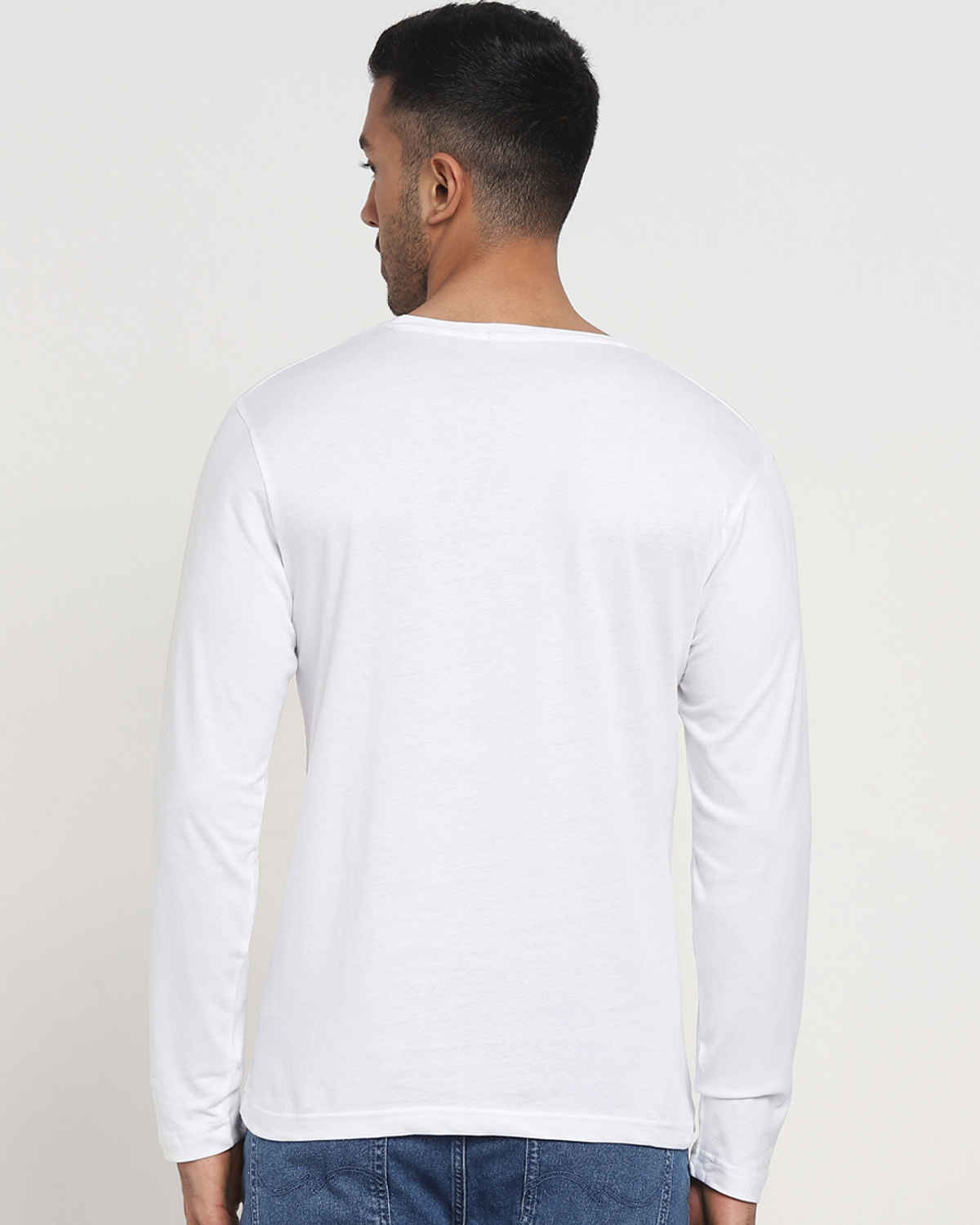 Bewakoof Round Neck Men's Solid T-Shirt | White | 3XL