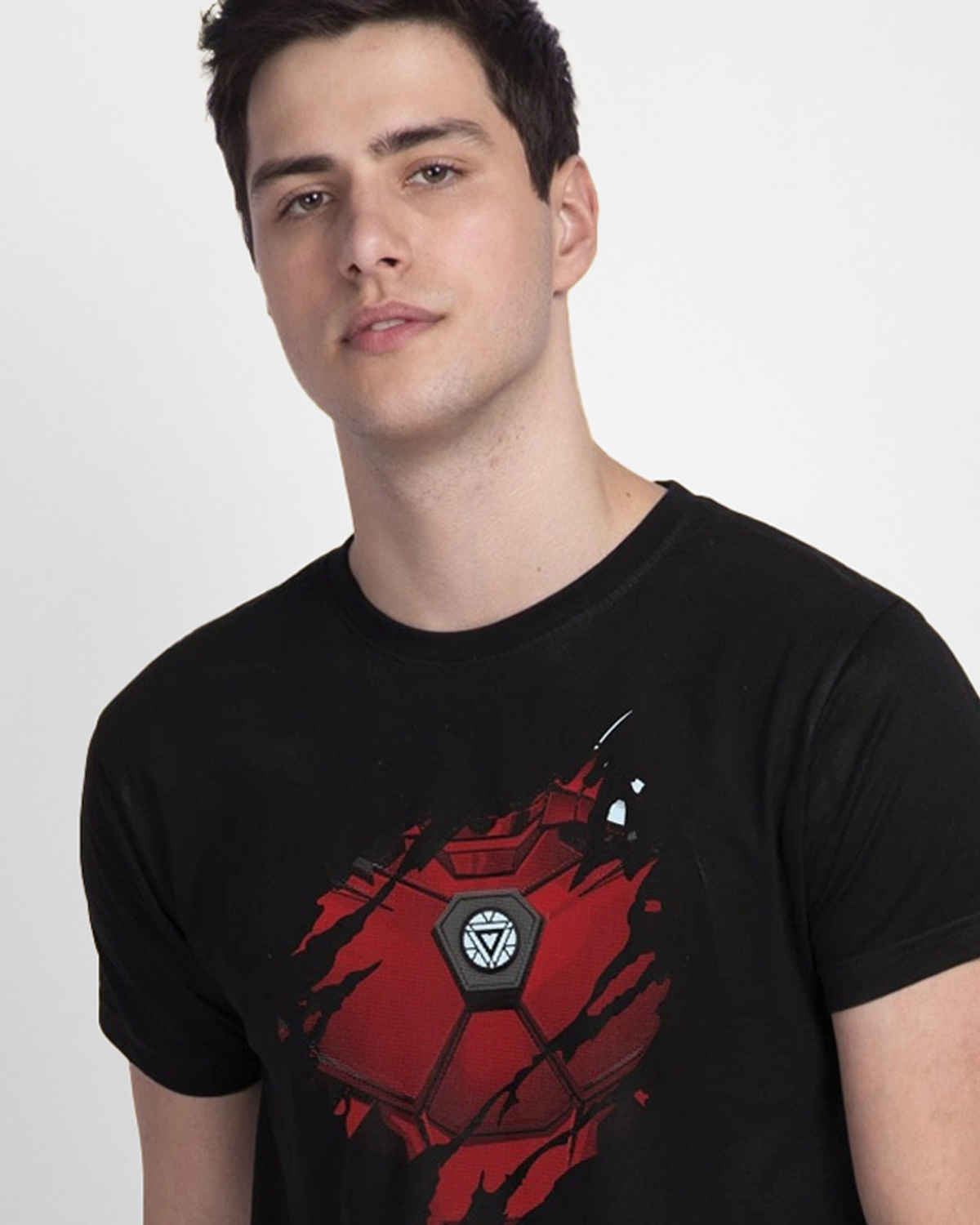 Bewakoof Marvel Merchandise Men's Iron Man Of War Graphic Printed T-shirt | Black - S