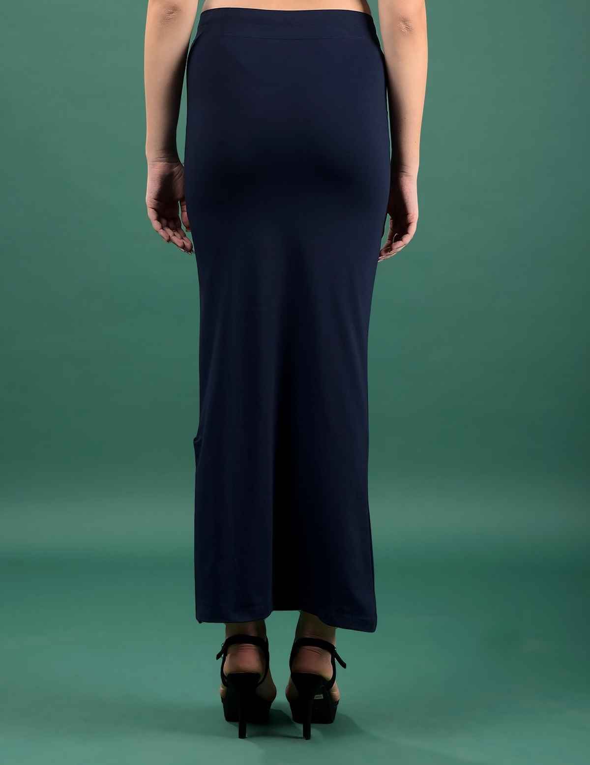 Dollar Missy Women's Cotton Four Way Stretchable Shapewear for Saree | Navy Blue
