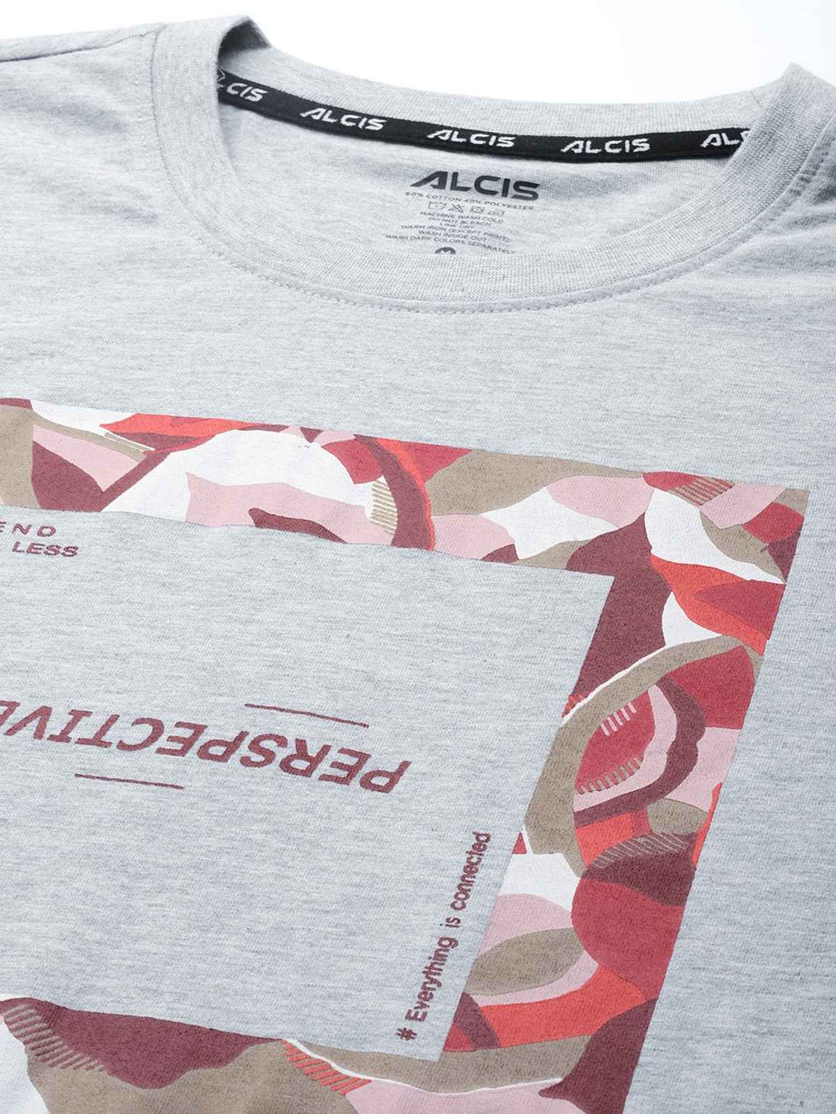 Alcis Men's Round Neck T-shirt | Light Grey - S