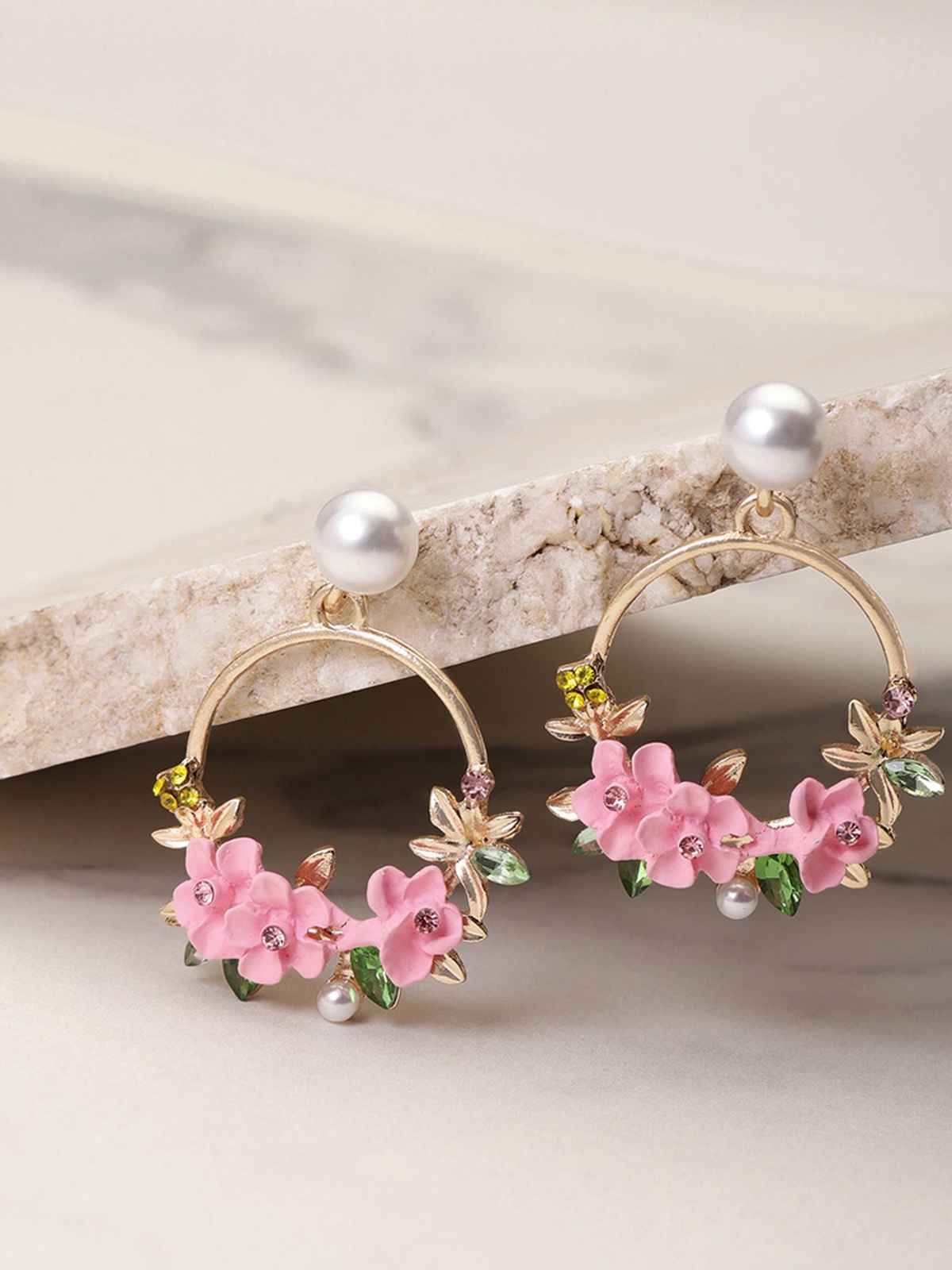 Youbella Jewellery Earrings For Women Floral Resin Earrings For Girls And Women (Pink)(Ybear - 32472)