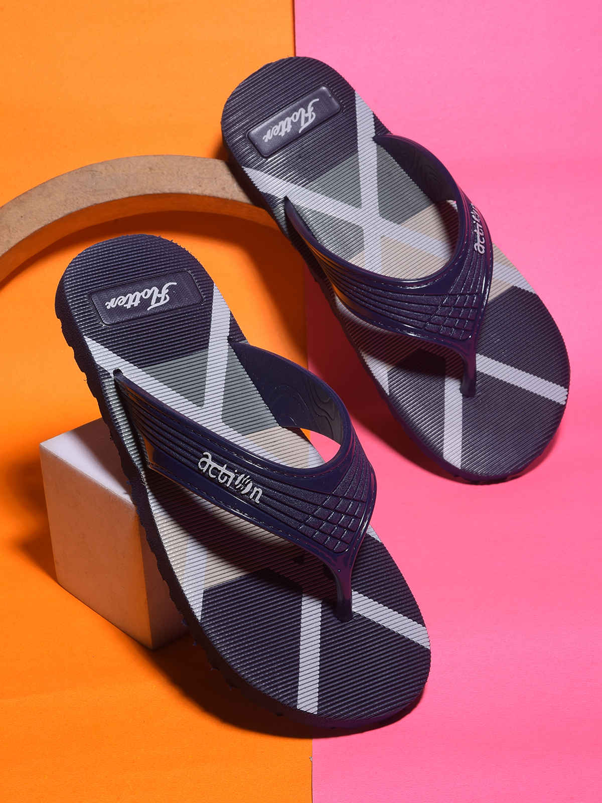 Action Men's Gfl-3825 Slippers | Evening Walk | Bathroom | Room Slippers | Navy Blue - UK 10