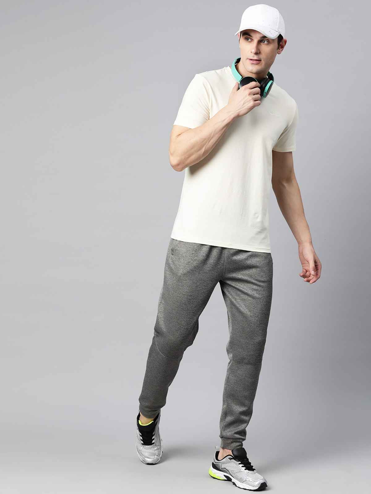 Alcis Men's Round Neck T-Shirt | Sail Cream | L