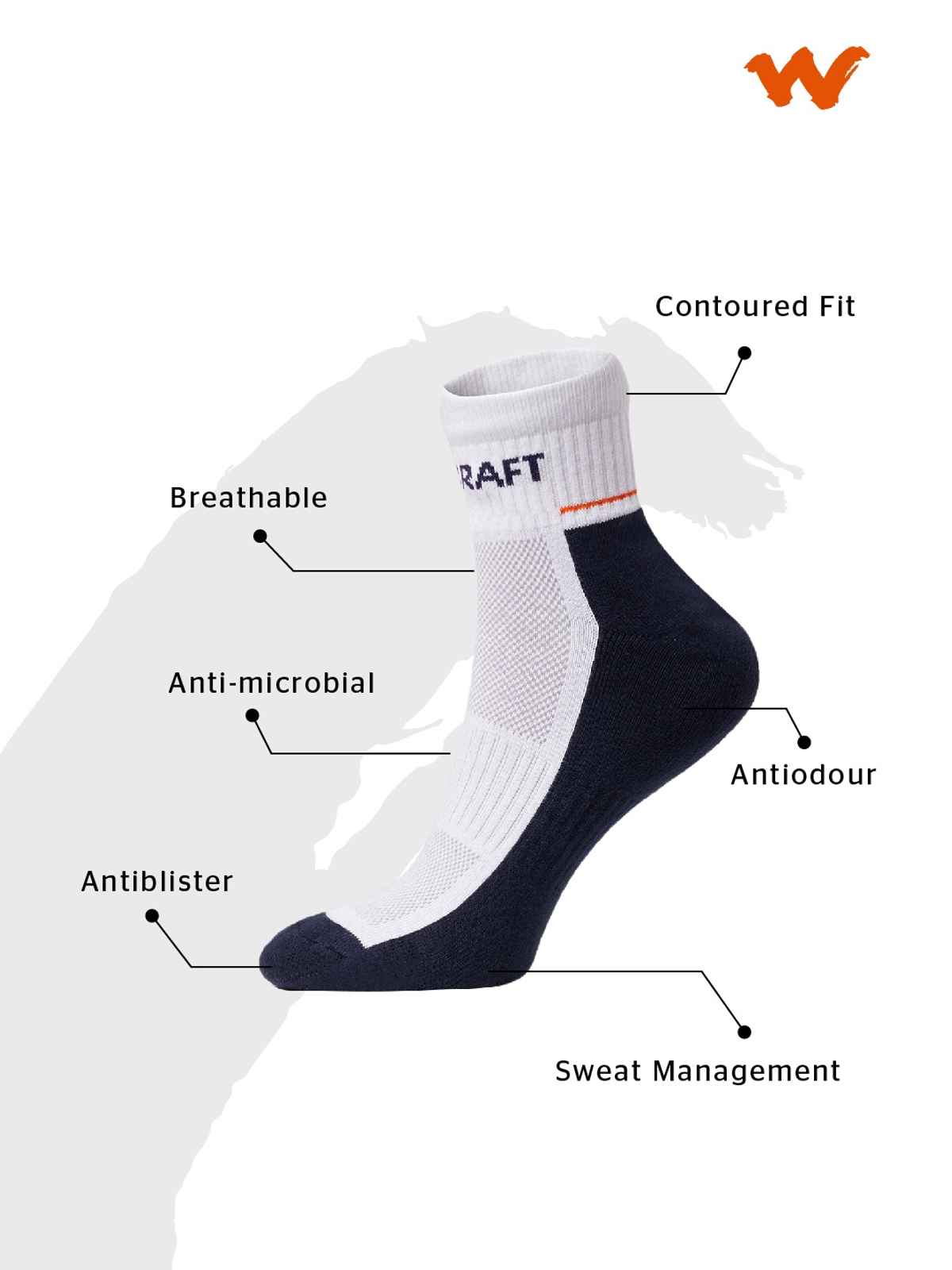 Wildcraft Unisex PU Ankle Socks | Assorted - One Size