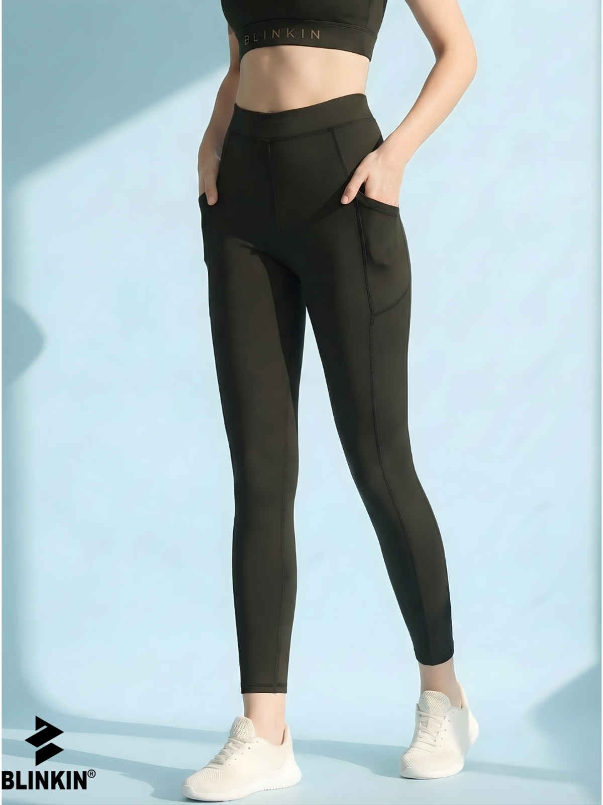 Blinkin Women's Gym Pants & Tights - Black | Workout | With Side Pockets | XXl