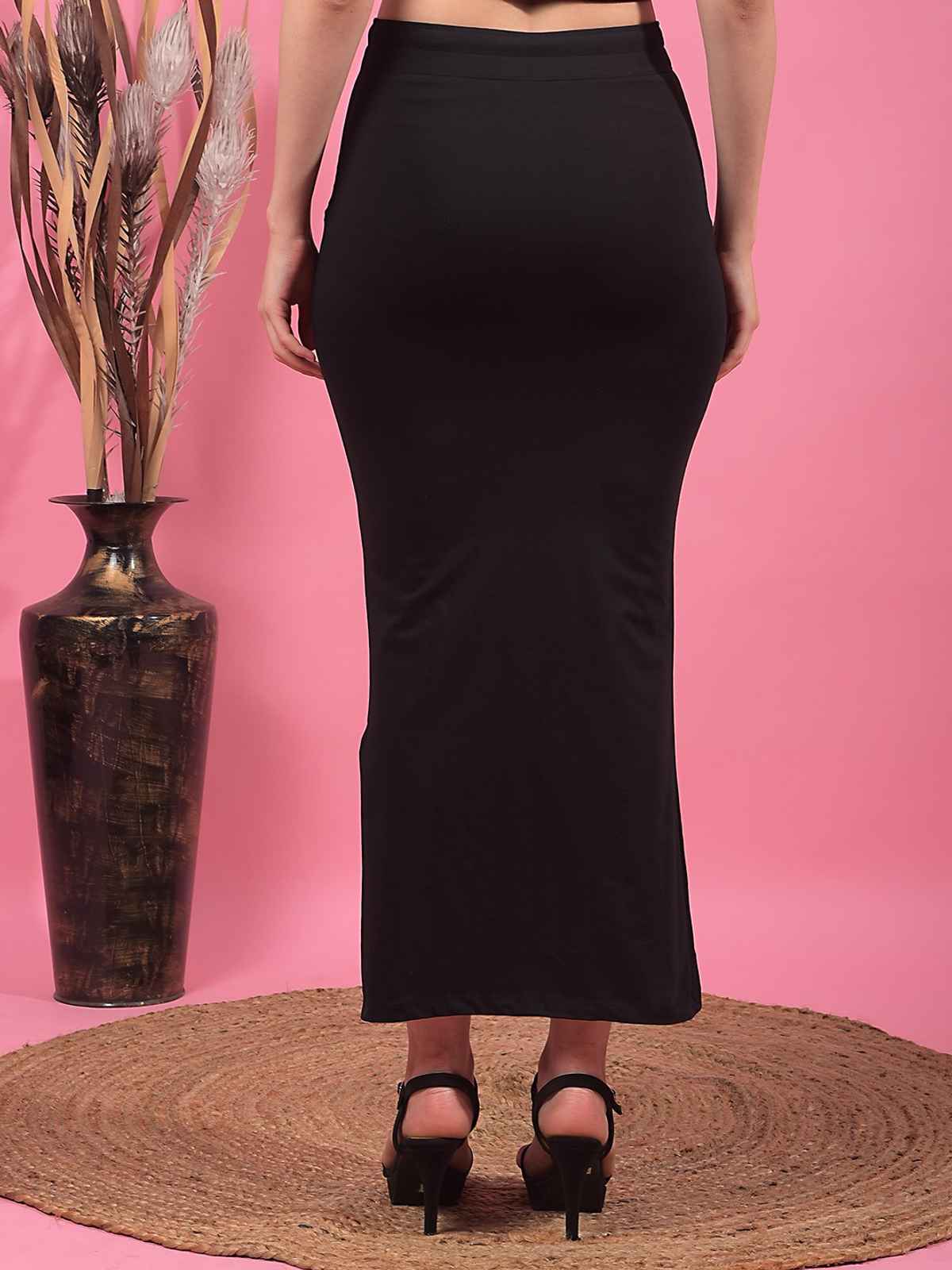 Dollar Missy Women's Cotton Four Way Stretchable Shapewear for Saree | Black