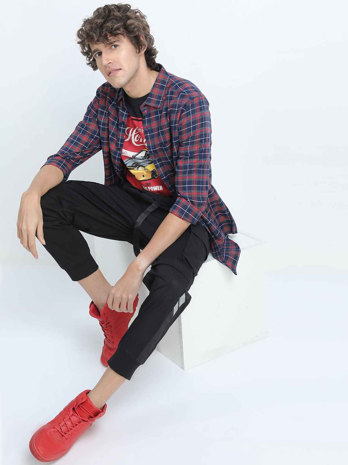 Ketch Men Slim Fit Tartan Checks Checked Casual Shirt | Multicolor | XL