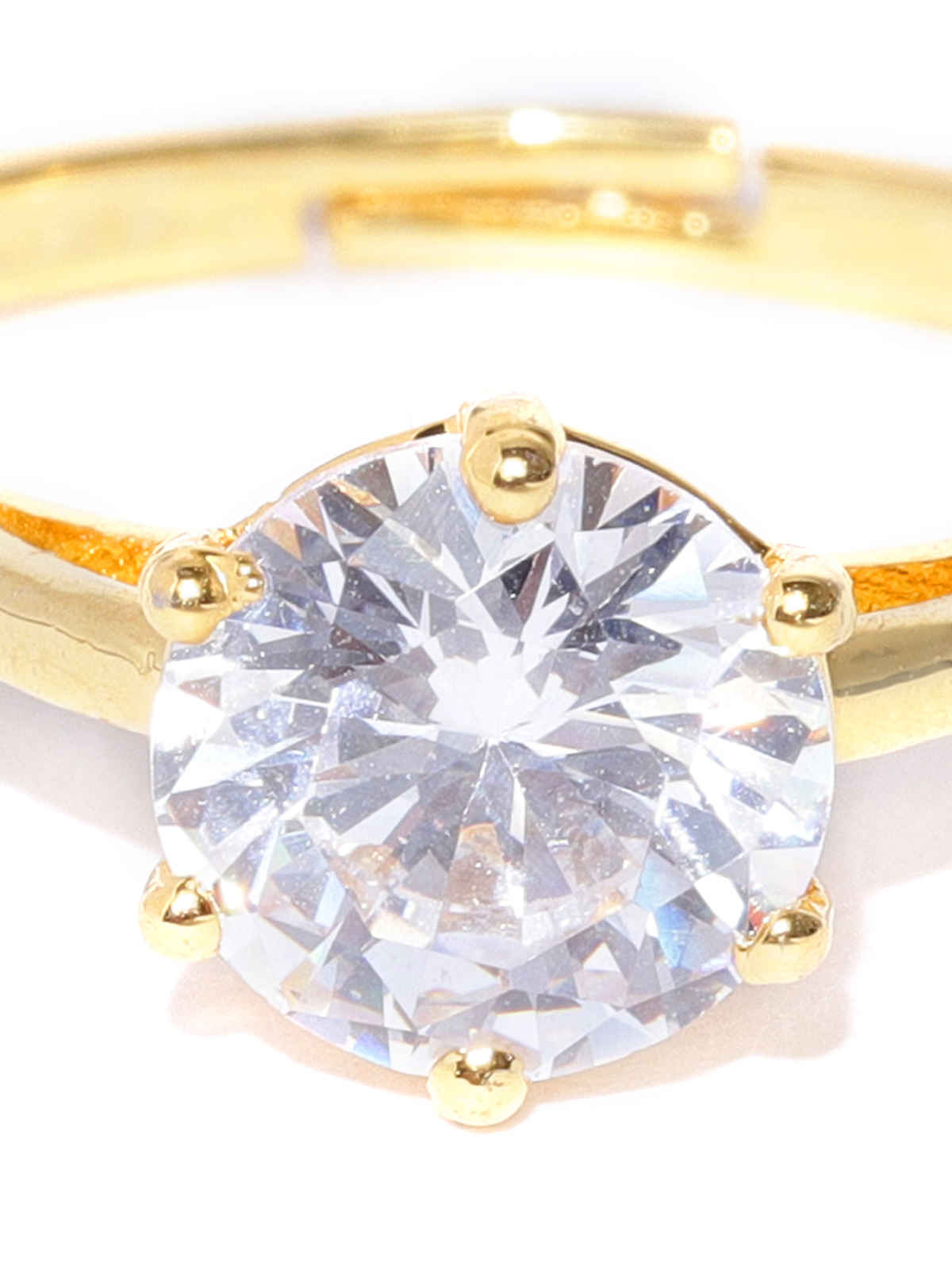 Priyaasi Gold-Plated Ad, American Diamond Studded Handcrafted Finger Ring