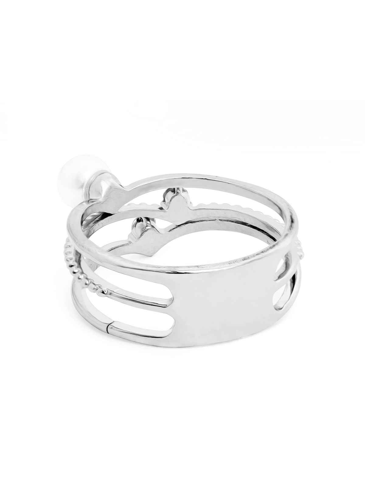 Rubans Silver-Plated Cz Stone Handcrafted Finger Ring