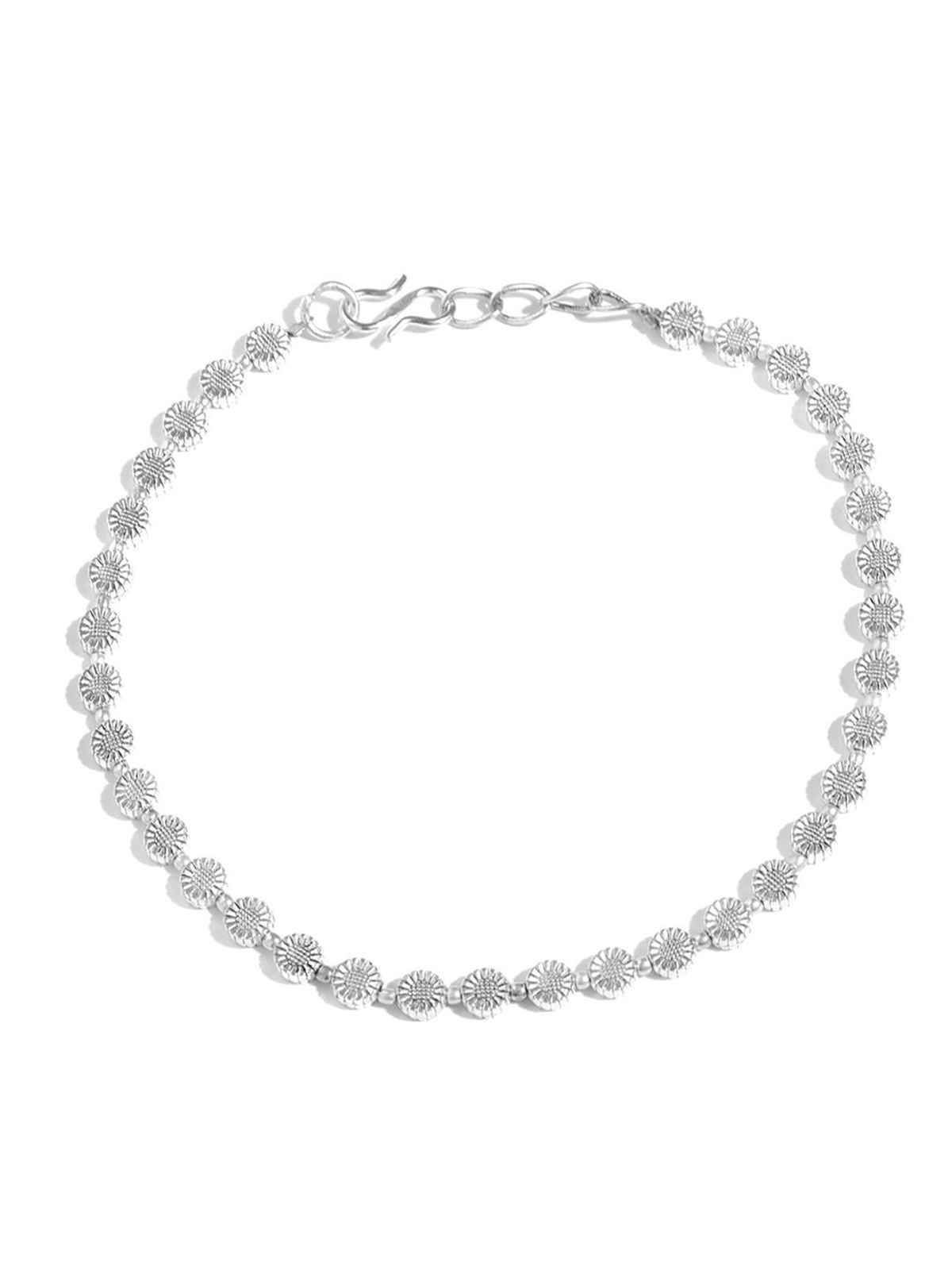 Priyaasi Set Of 2 Oxidised Silver Anklets