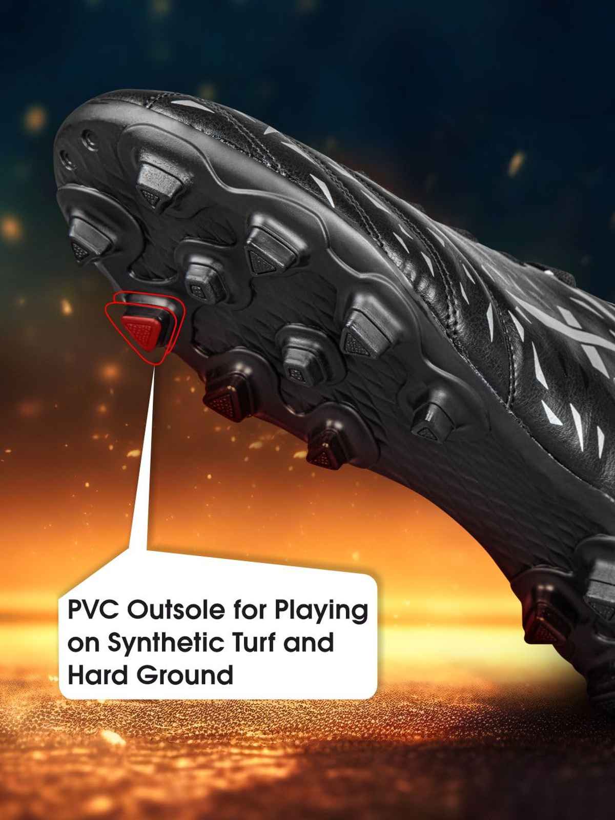 Vector X Kick-X Football Studs For Men Sports And Athletic Soccer Shoes | Black & Silver Size-8