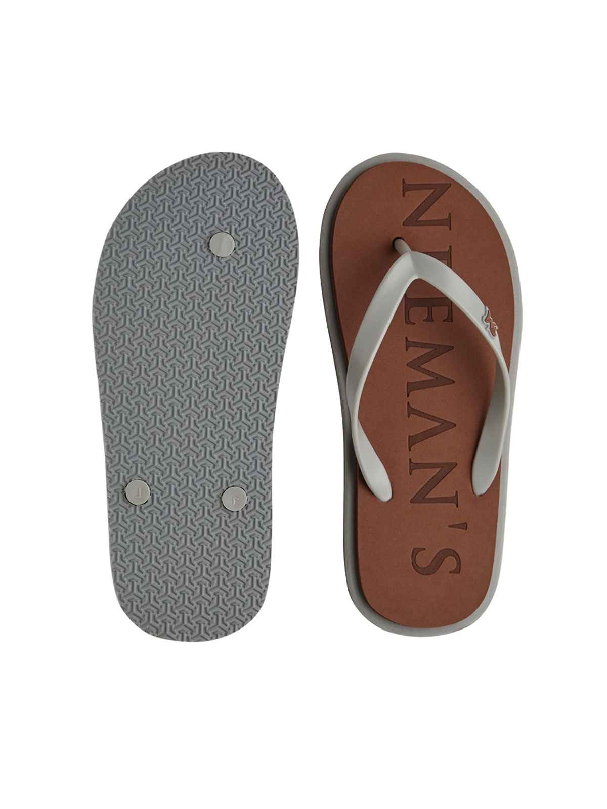 Neemans Unisex Eco Classic Slippers Brown with Grey-10