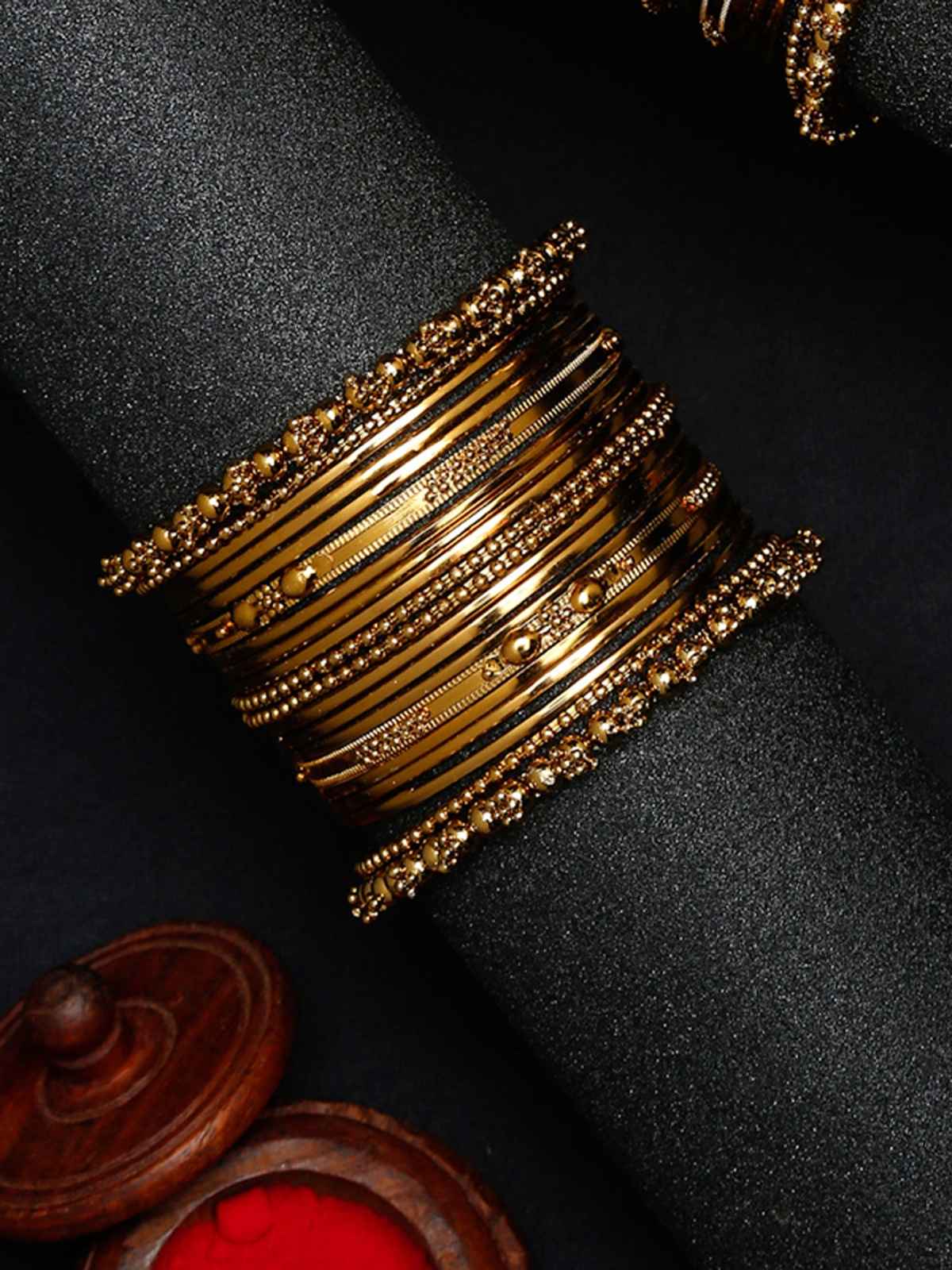 Youbella Stylish Traditional Jewellery Gold Plated Bangle Set For Women (Golden)(Ybbn - 91103 - 2.4)