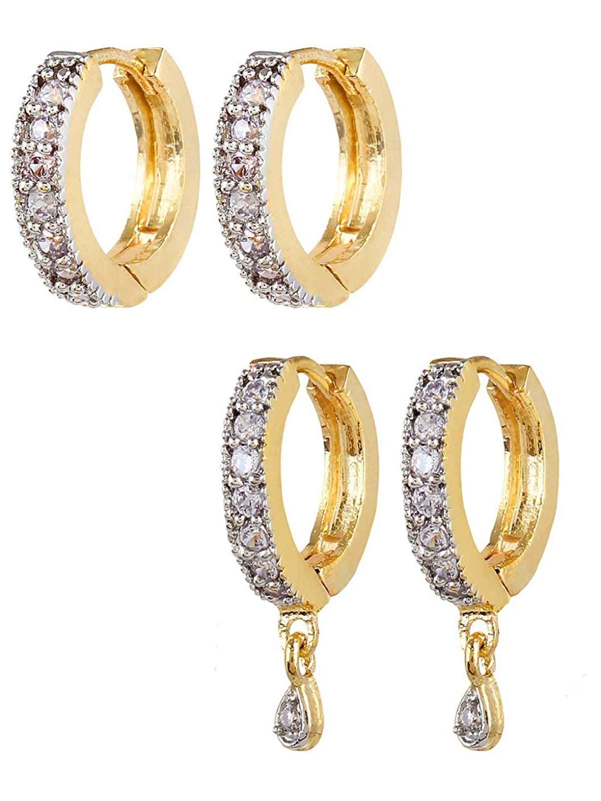 Youbella Combo Of Fancy Drop And Gold Plated Bali Earrings(Ybear - 0010 - Fof)
