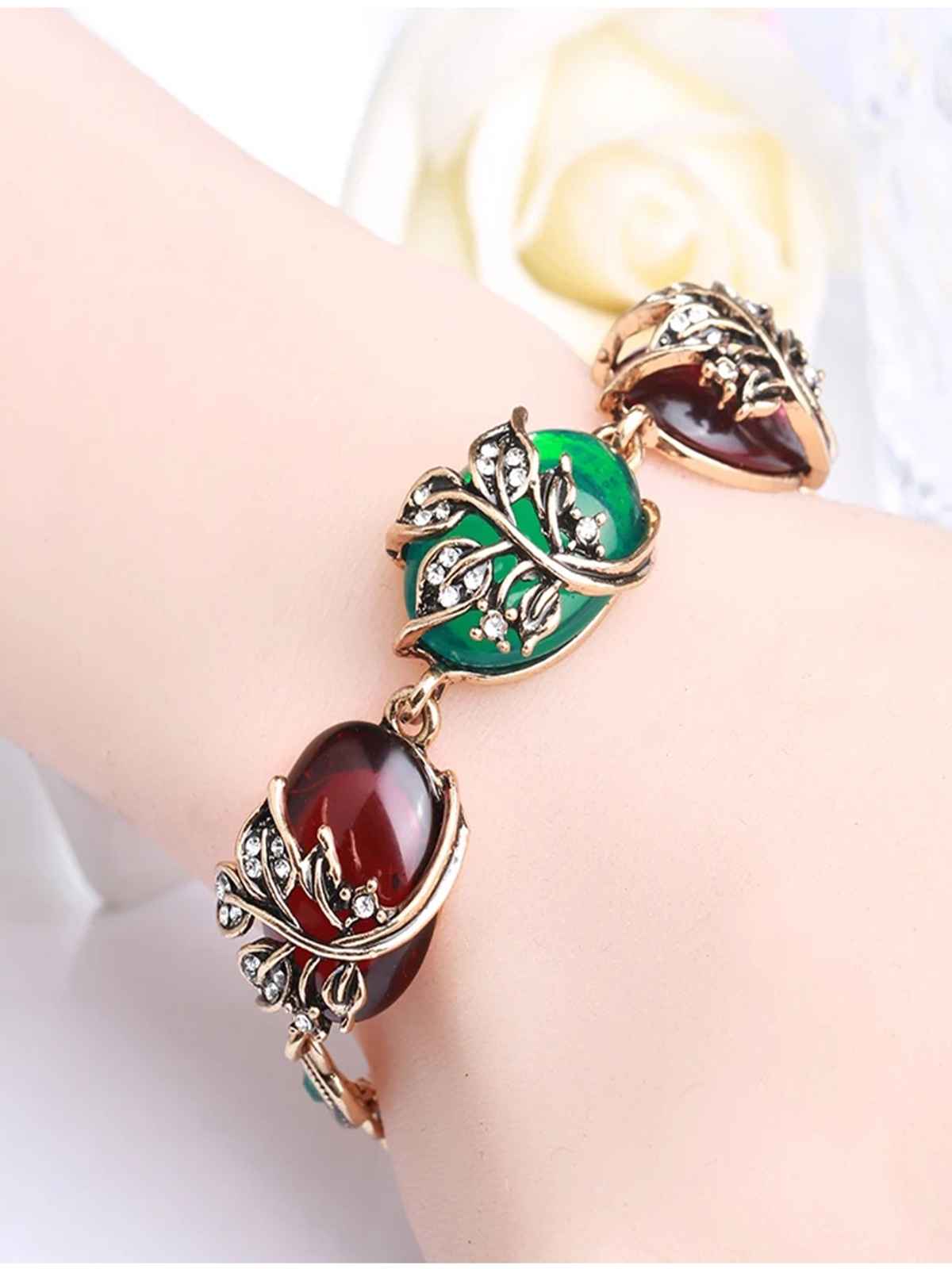 Youbella Celebrity Inspired Gold Plated Bracelet Bangle For Girls & Women (Multi-Color)(Ybbn - 92106)