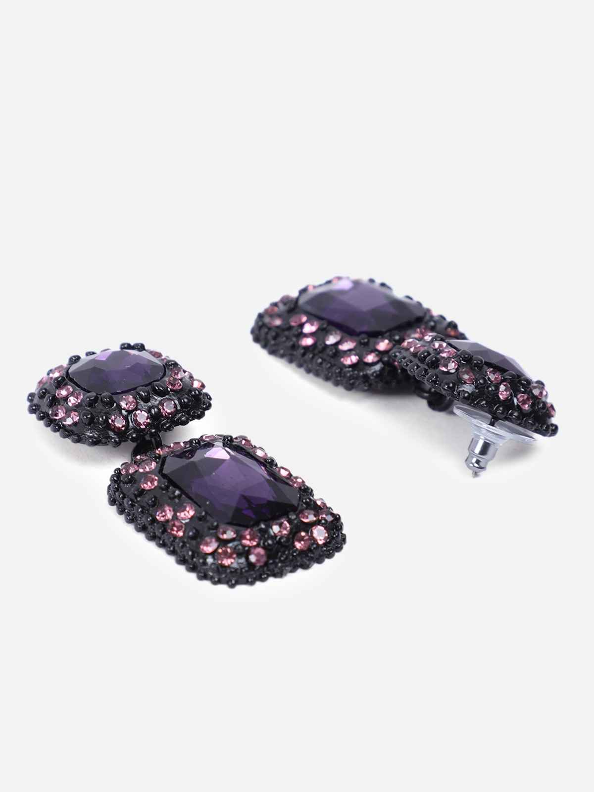Youbella Drop And Dangler Crystal Earrings For Girls And Women (Purple)(Ybear - 33150)