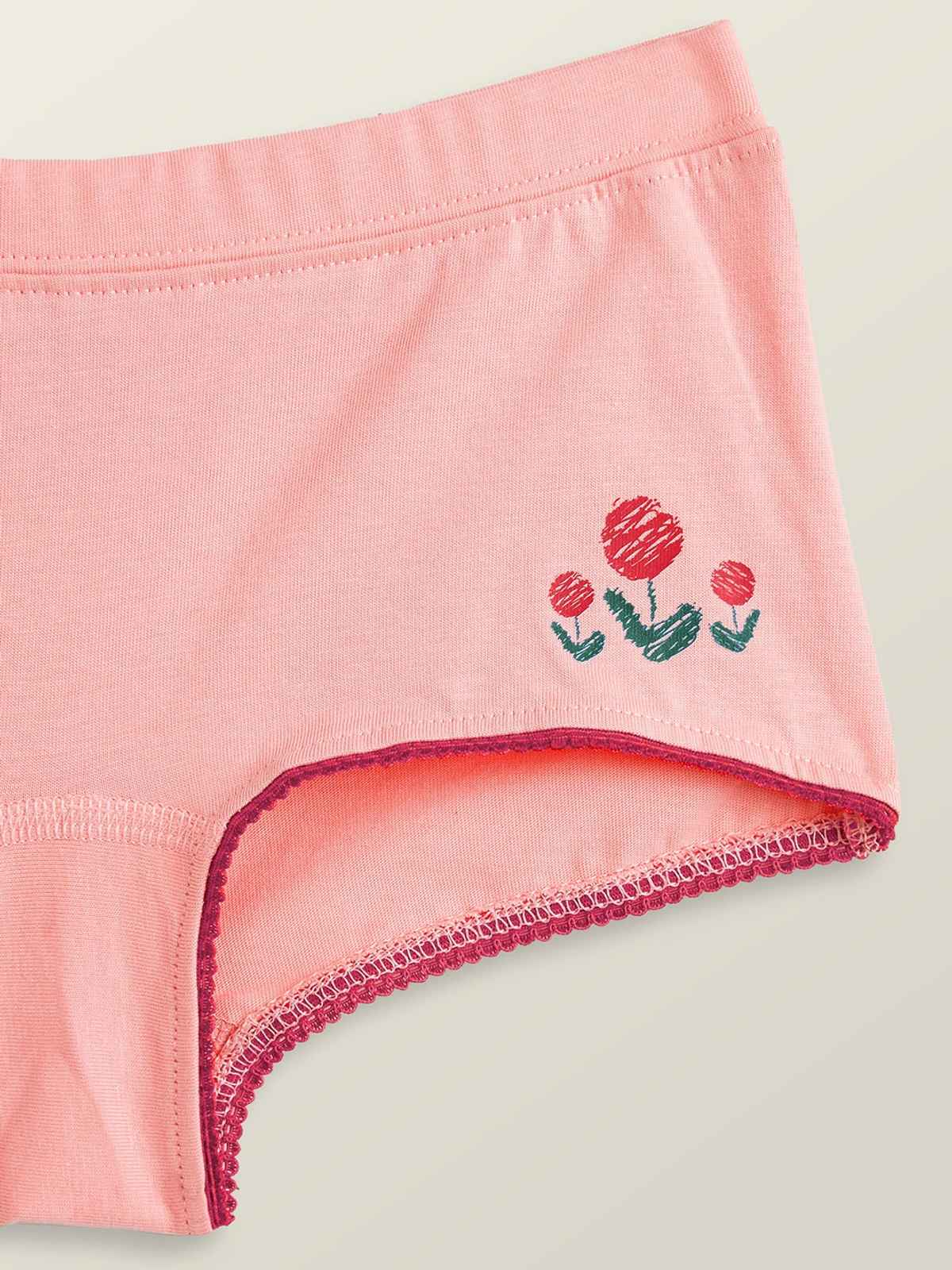 XY Life Scribbles Flowery Intellisoft Tencel Modal Boyshorts - Aqua Green+Frost Pink | Pack Of 2