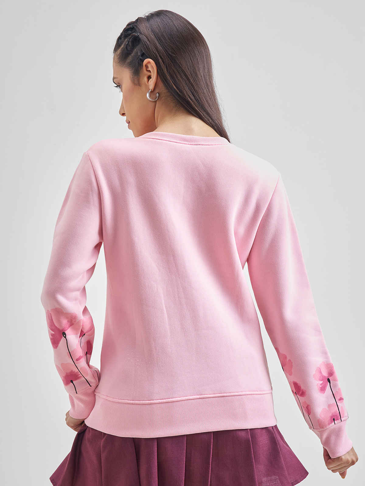 Tokyo Talkies Women's Printed Sweatshirt | Light Pink - XL