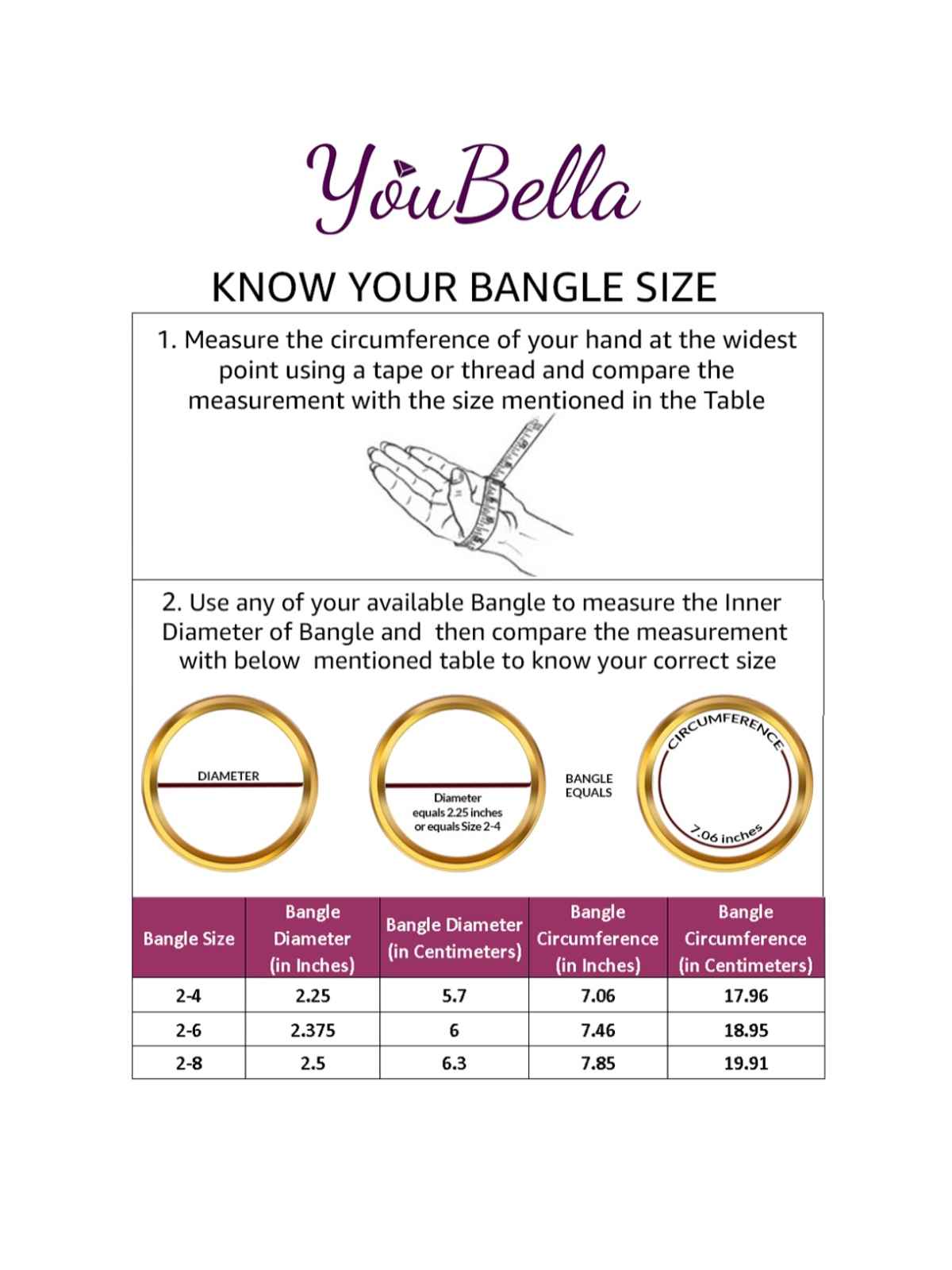 Youbella Traditional Jewellery Gold Plated And Ad Bangle Set For Women (Golden)(Ybbn - 9010B - 2.8)