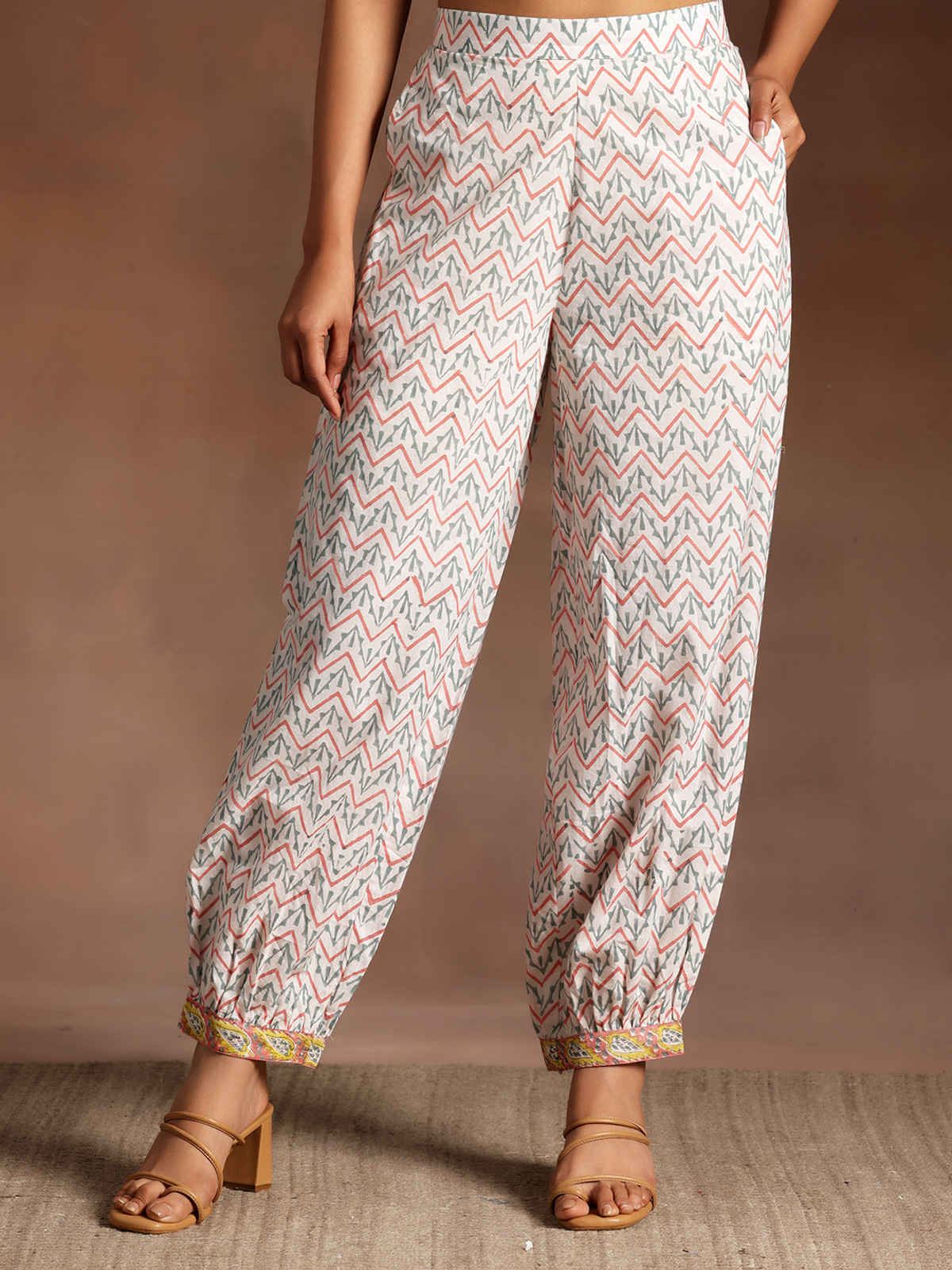 Libas Printed Cotton Straight Suit With Dupatta | 35922H | Yellow - S