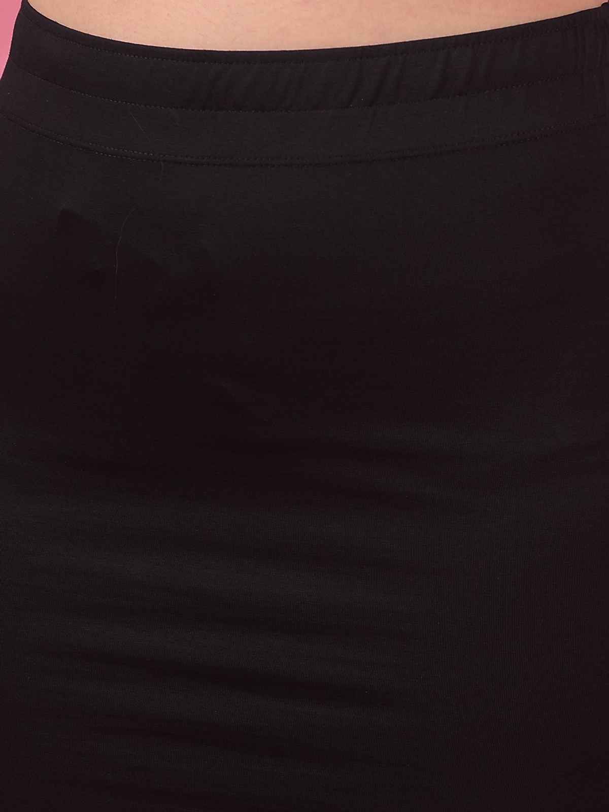 Dollar Missy Women's Cotton Four Way Stretchable Shapewear for Saree | Black