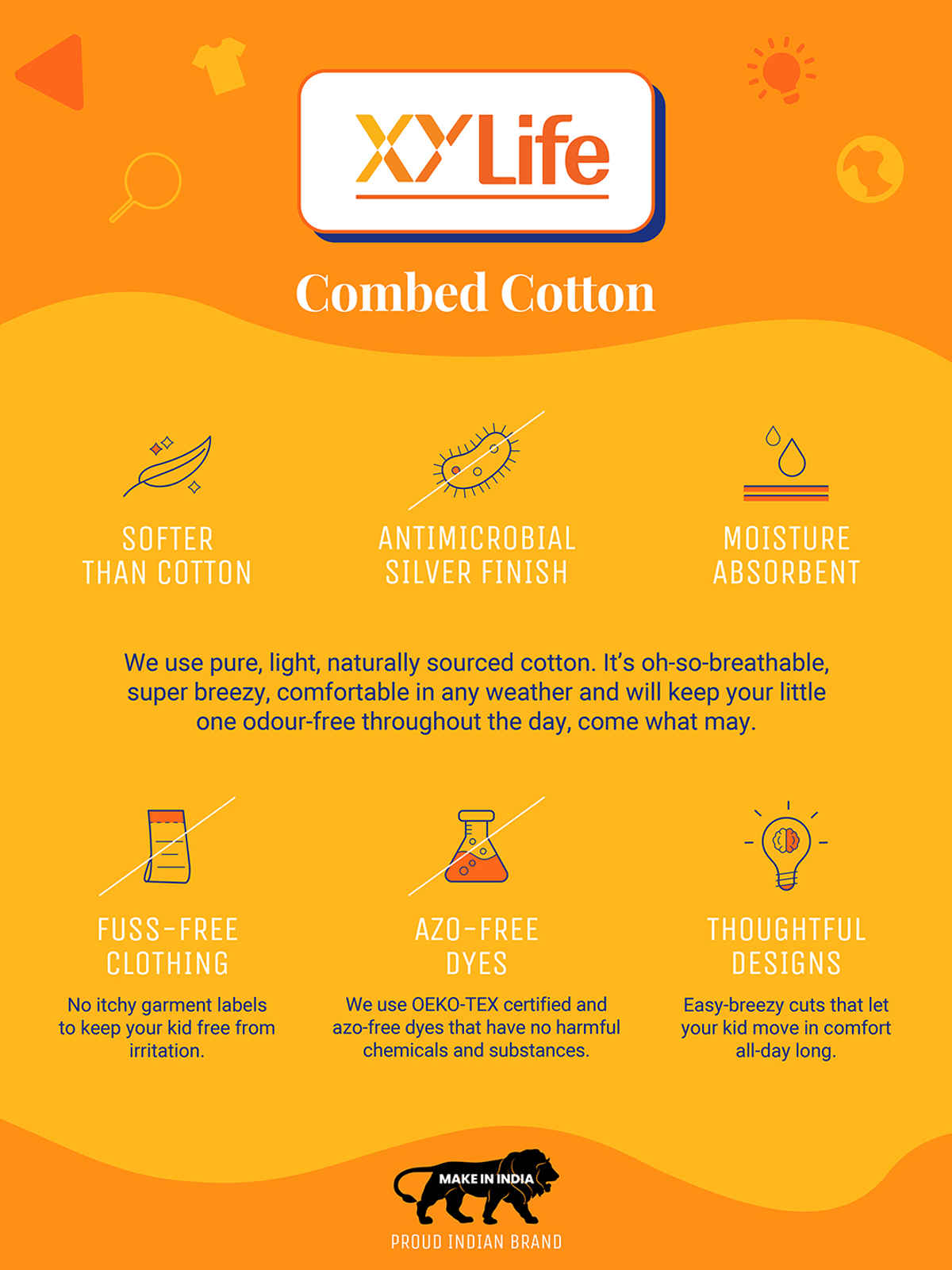 XY Life Kids T-shirts for Boys | 100% Combed Cotton | Antimicrobial Finish | 7-8Y | Dark Red