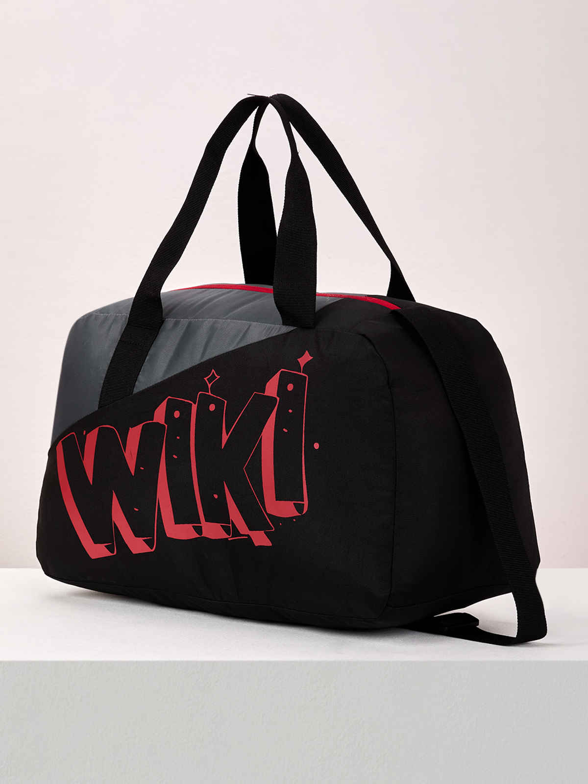 Wildcraft Unisex Color Block Polyester Duffel Bag | Black and Grey - 22 cm