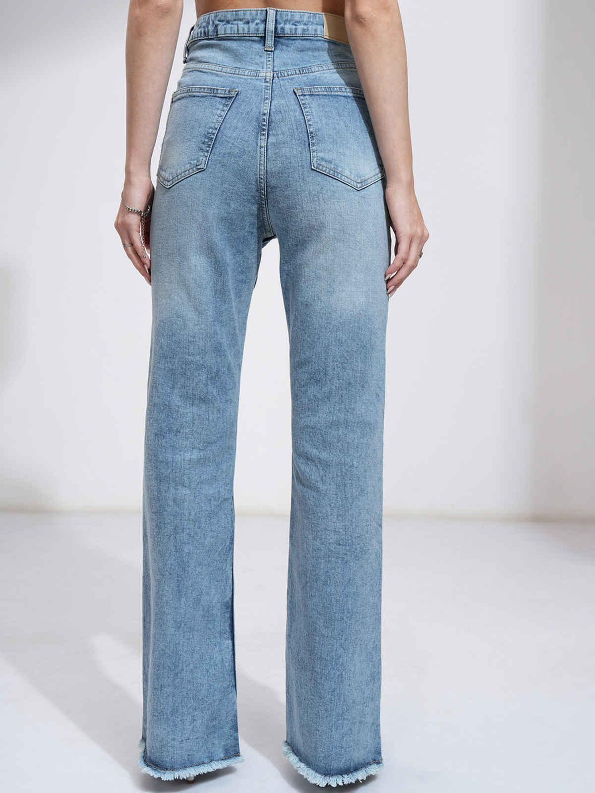 Tokyo Talkies Women's High Waist Bootcut Jeans | Light Blue - 28