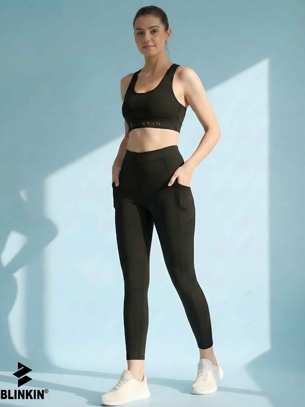 Blinkin Women's Gym Pants & Tights - Black | Workout | With Side Pockets | XXl