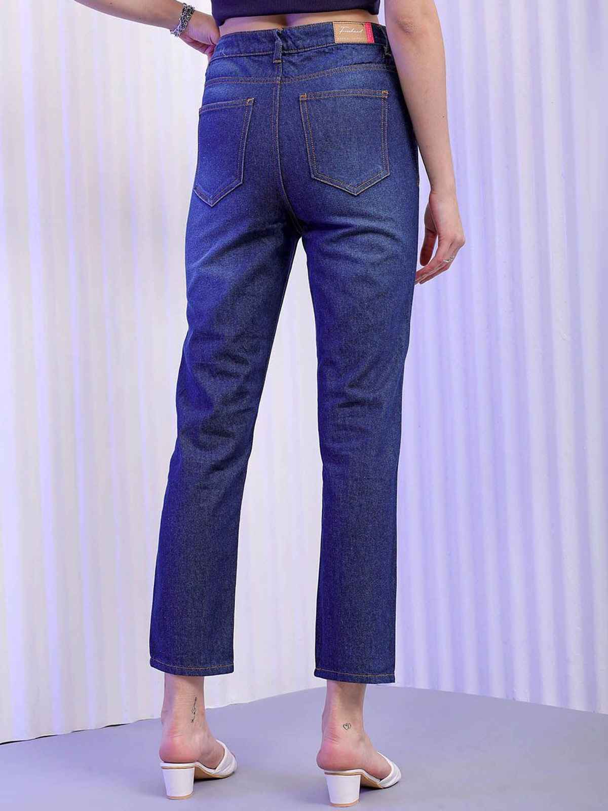 Freehand Women's Streetstyle Straight Fit Jeans | Blue - 32