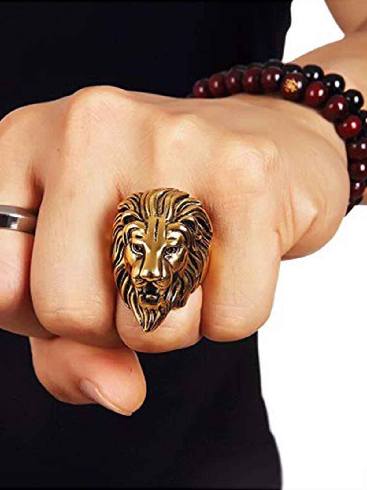 YouBella Jewellery 100% Stainless Steel 18K Gold Plated Ring for Boys and Men (YBRG - 20067)