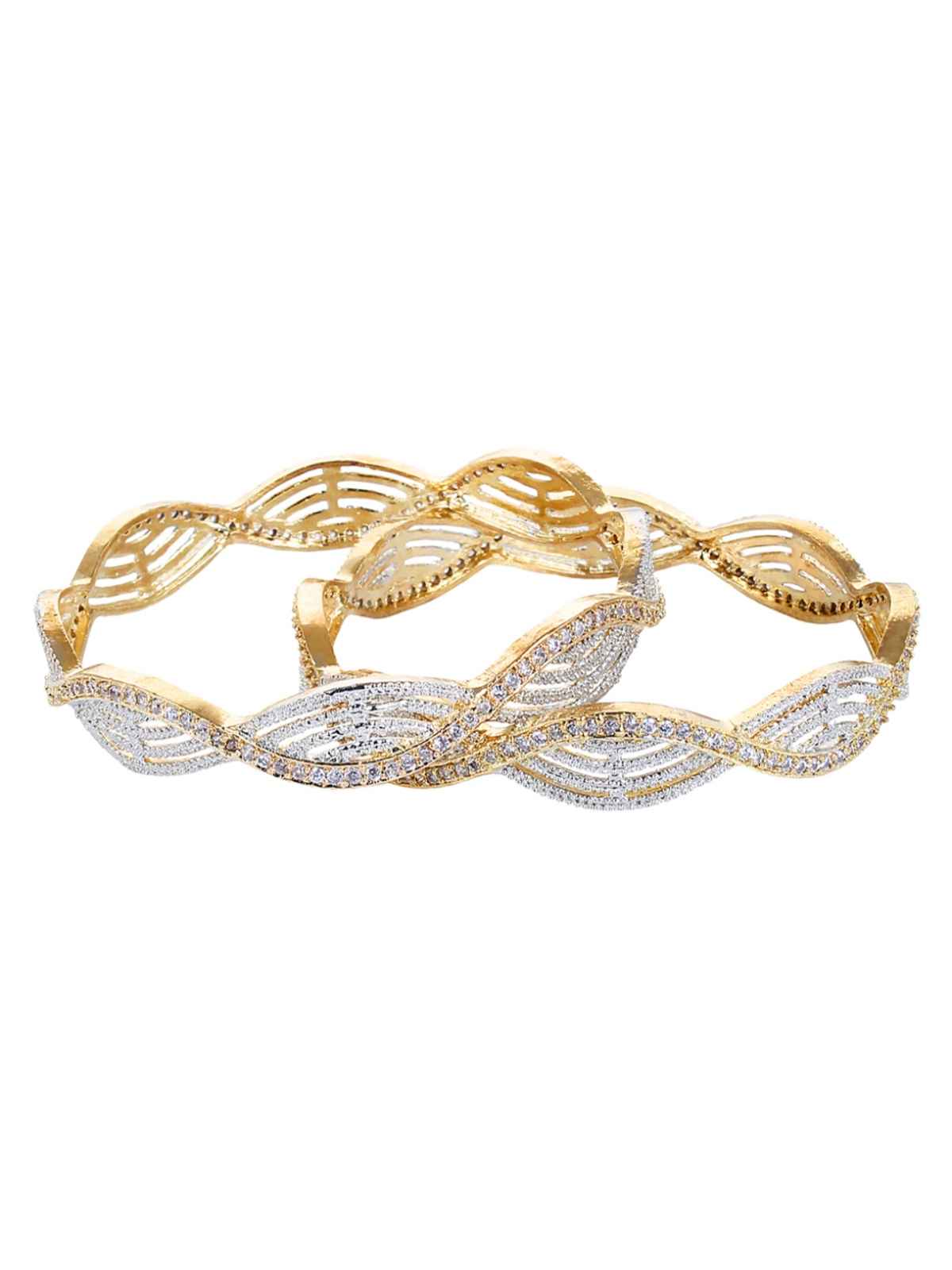 Youbella Traditional Jewellery Gold Plated And Ad Bangle Set For Women (Golden)(Ybbn - 9010B - 2.8)