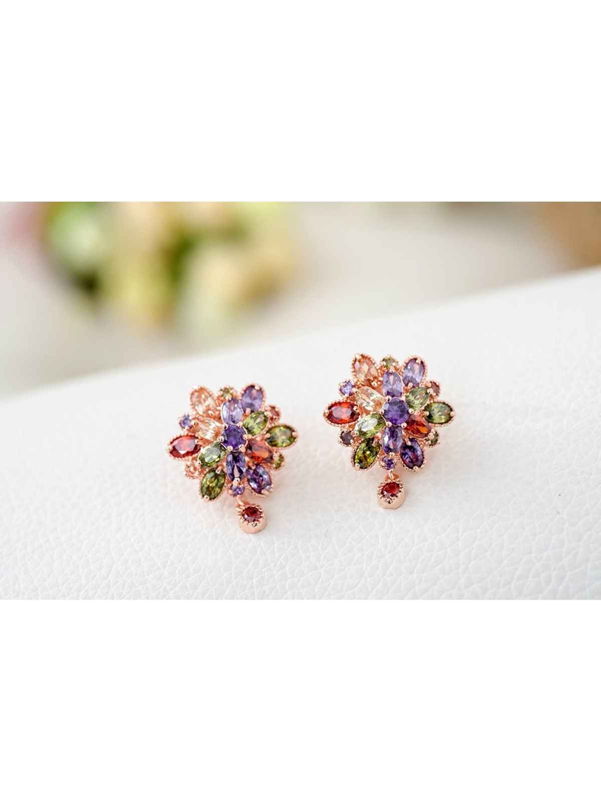 YouBella Collection Swiss Zircon Rainbow colors Exquisite Earrings for Women & Girls (YBEAR - 31128)