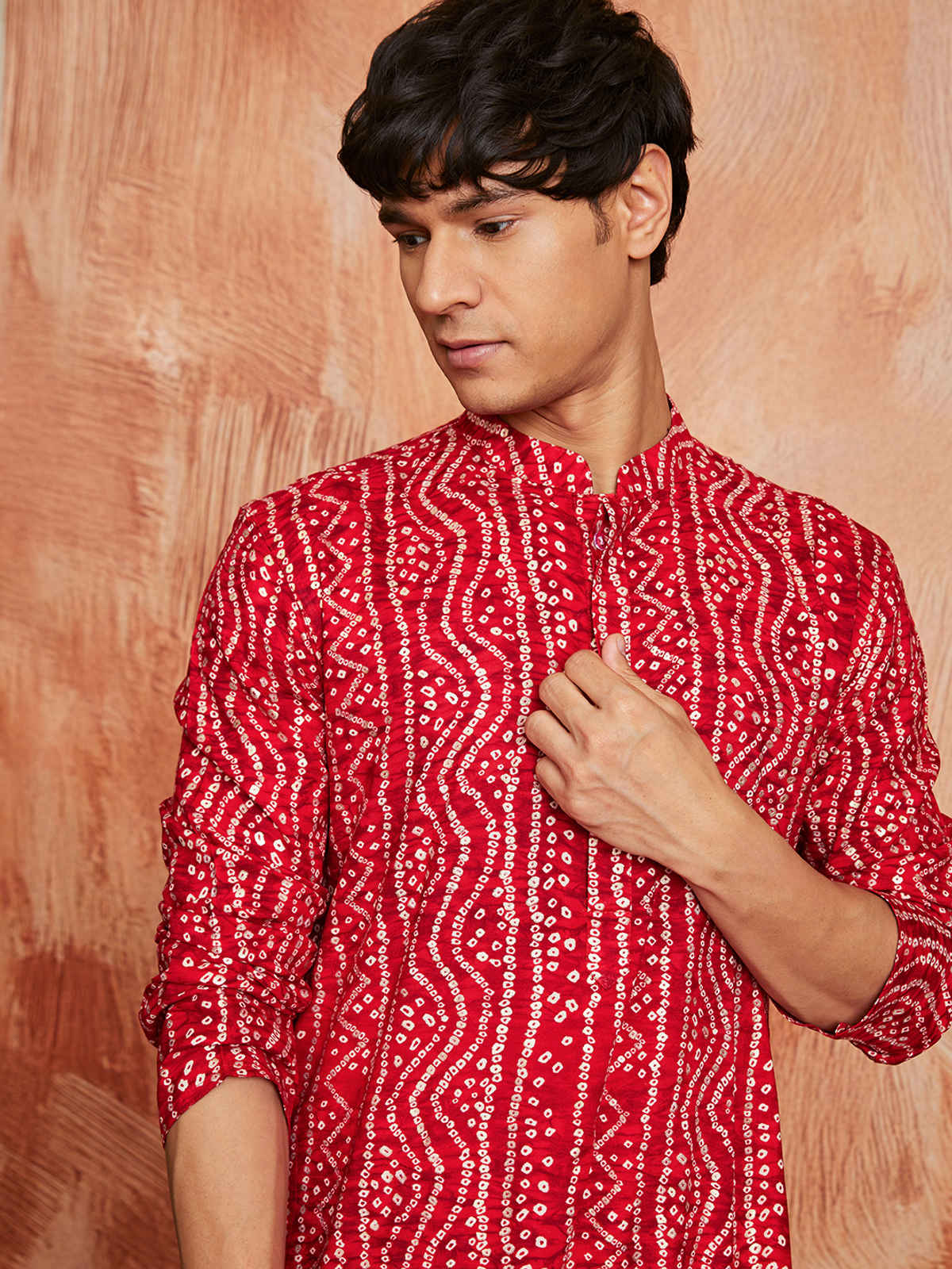 Vastramay Men's Rayon Kurta for Eid | Red - M