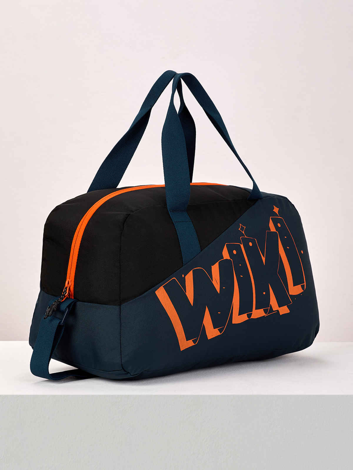 Wildcraft Unisex Color Block Polyester Duffel Bag | Navy and Black - 22 cm