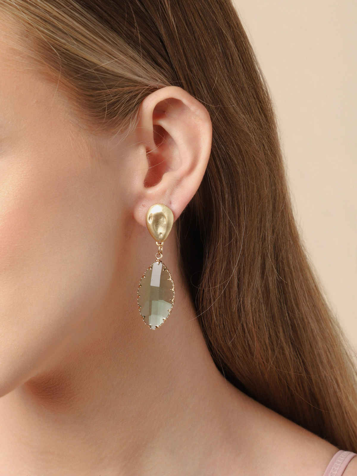 Sohi Gold-Plated Contemporary Drop Earrings