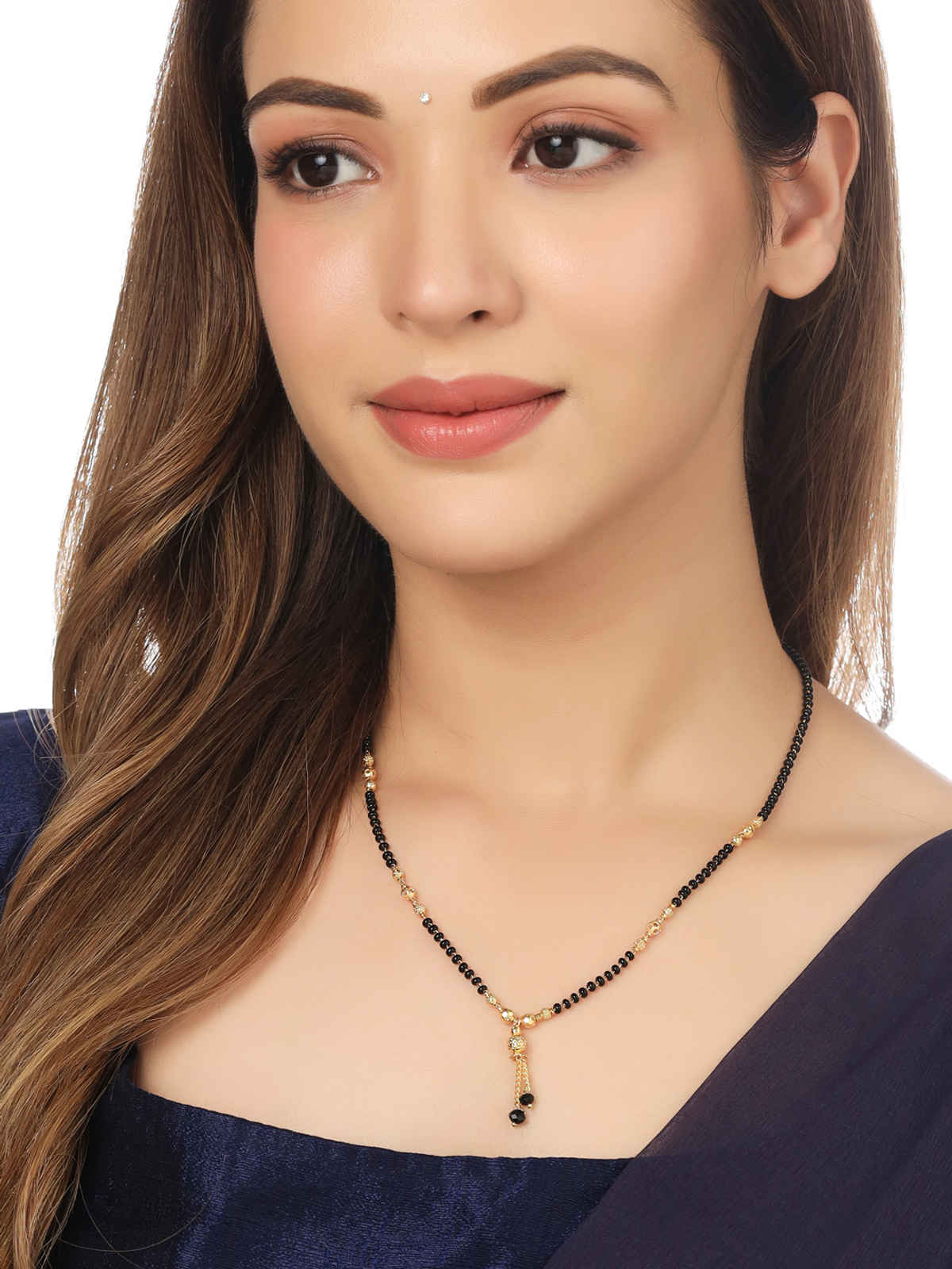 NVR Women Ethnic Gold-Plated Beaded Mangalsutra | 8905864731713