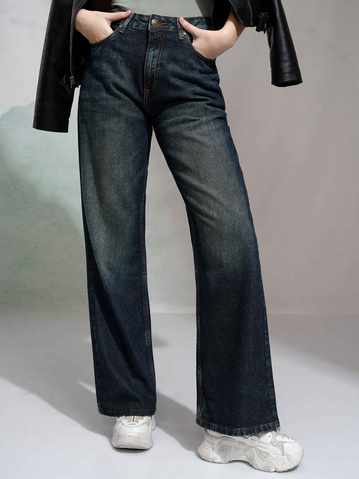 Tokyo Talkies Women's Mid Rise Bootcut Jeans | Blue - 28