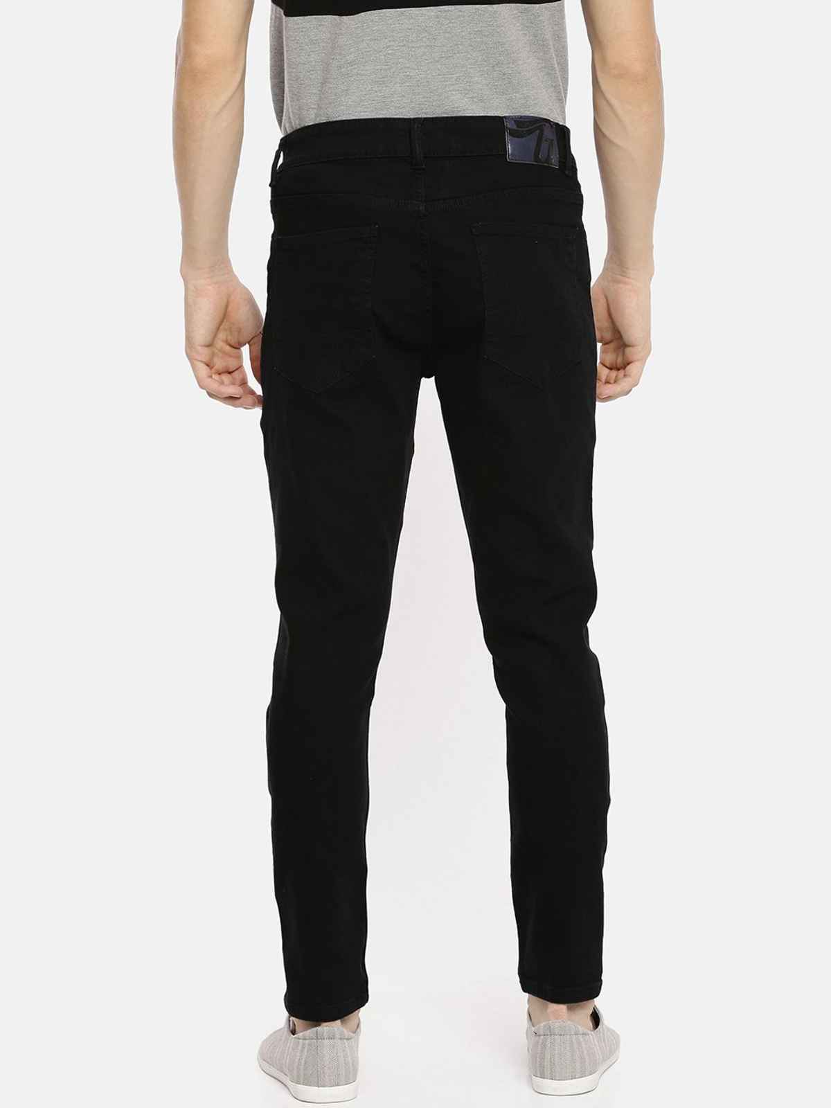 The Indian Garage Co Slim Fit Solid Casual Jeans | Black - 32