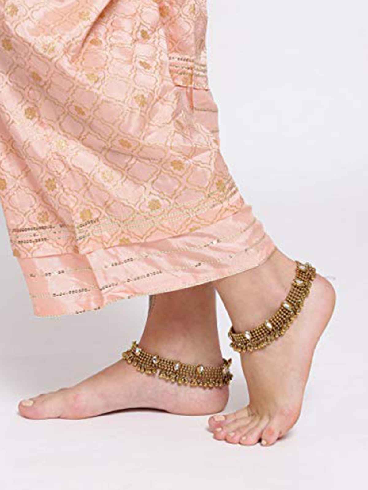 YouBella Gold Plated Copper Strand Stylish Party Wear Anklets for Women & Girls (YBANK_60001)